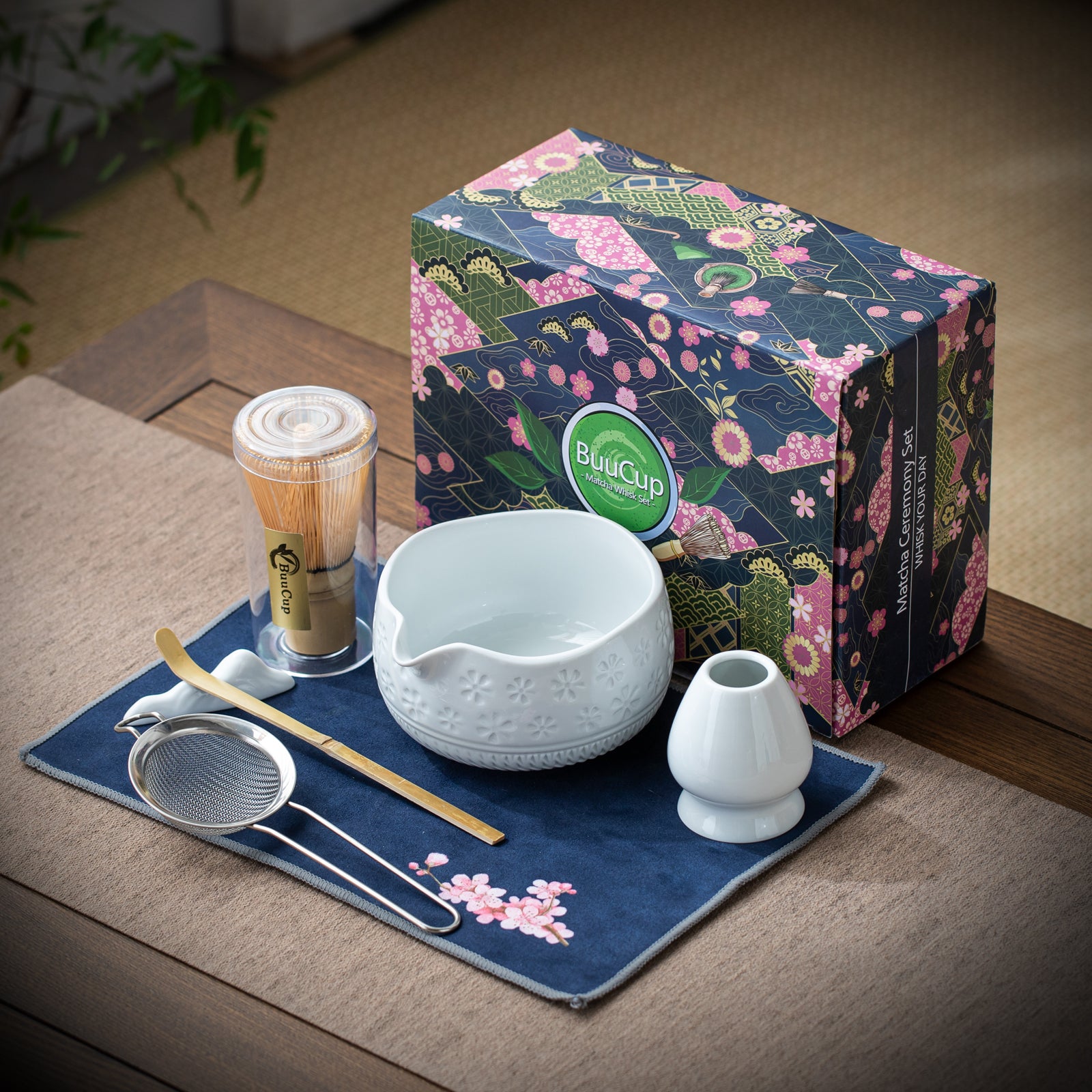 White Cherry Blossoms Matcha set
