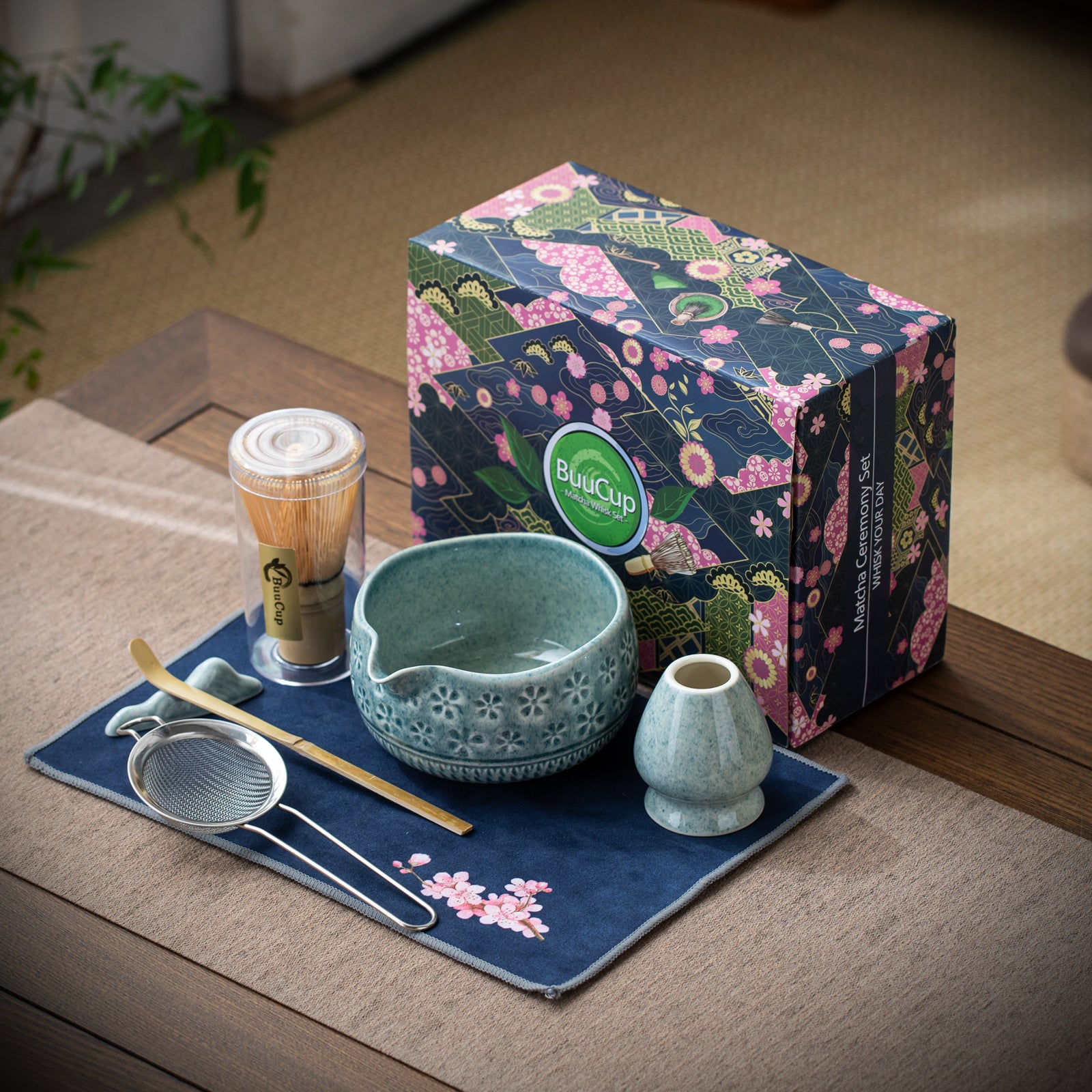 Blue Cherry Blossoms Matcha Set