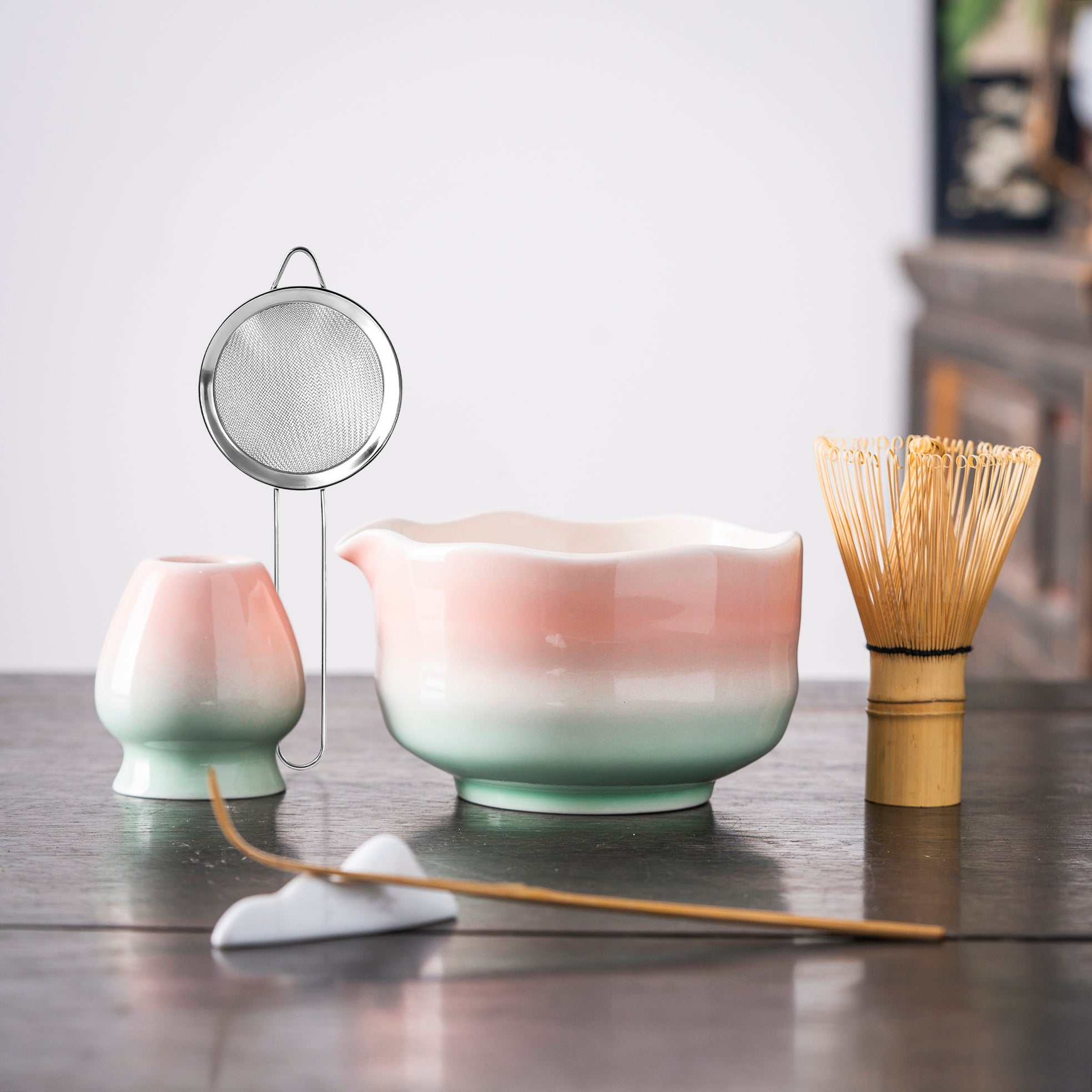 Blush & Mint Ombre Matcha Whisk Set