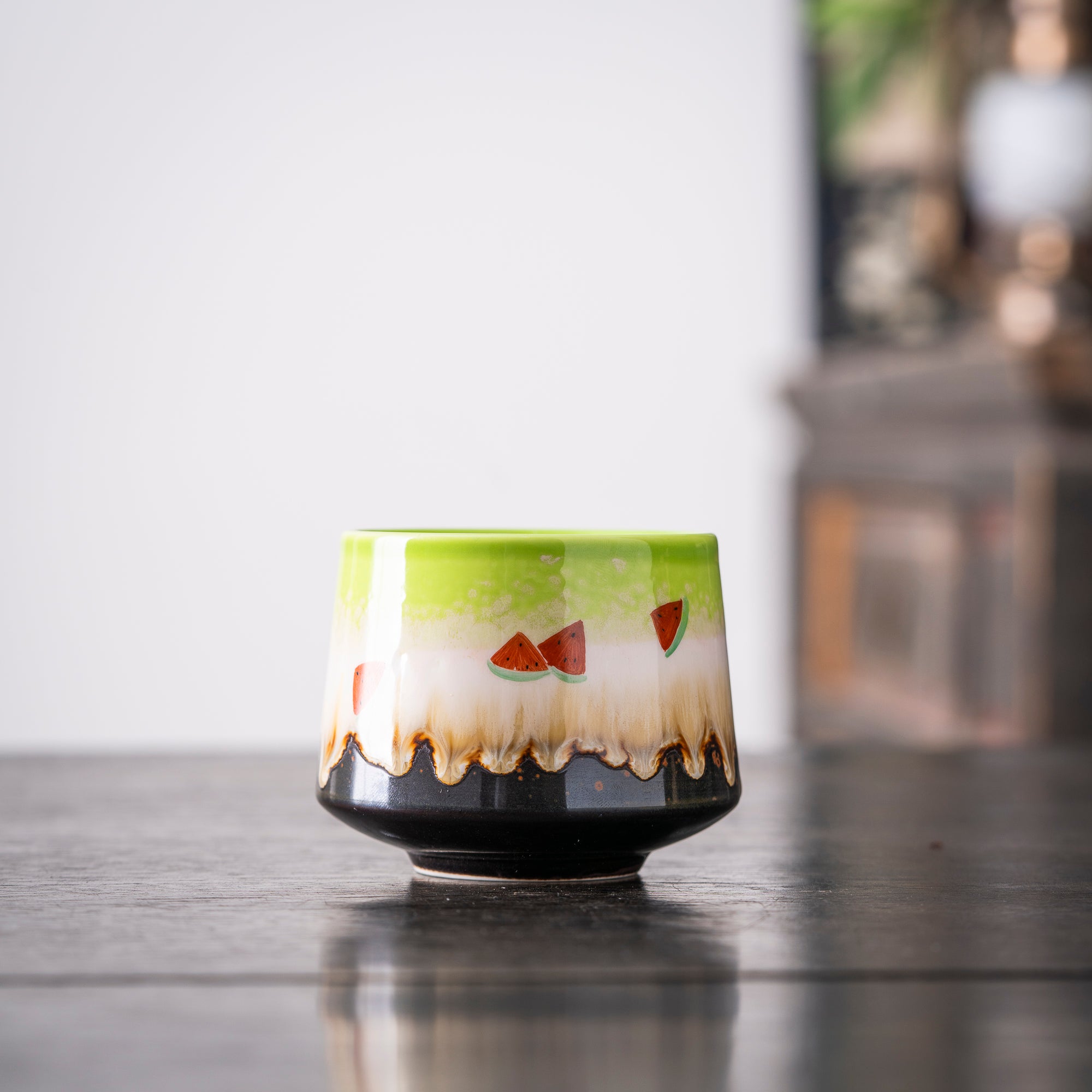 Hand - painted Watermelon Ceramic Cup with Gradient Color