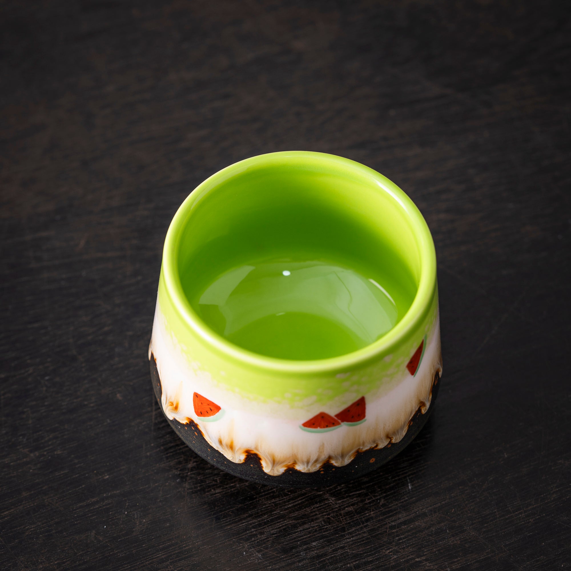 Hand - painted Watermelon Ceramic Cup with Gradient Color