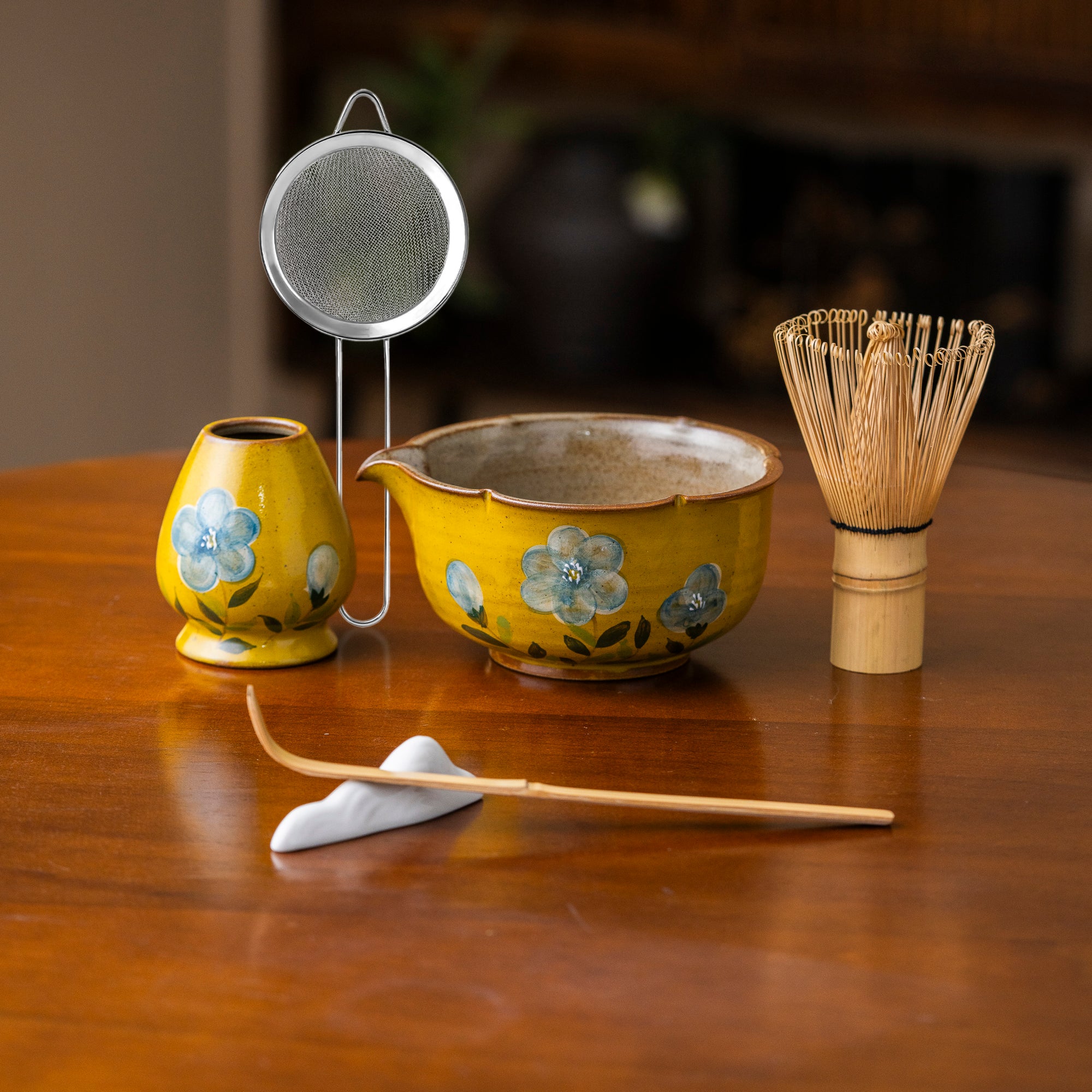 Hand - Painted Floral Matcha Tea Set