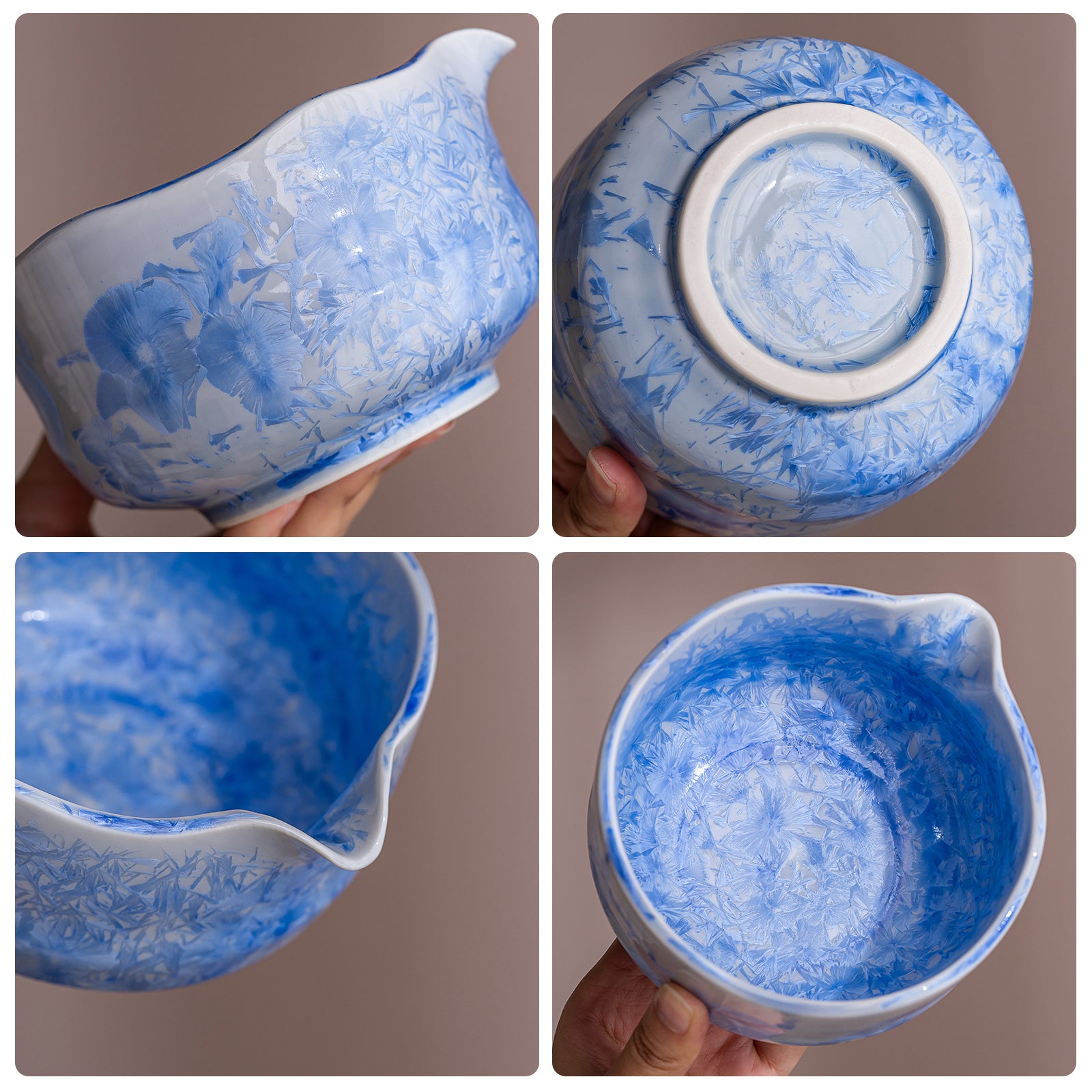 Blue Crystalline Glaze Matcha bowl Set