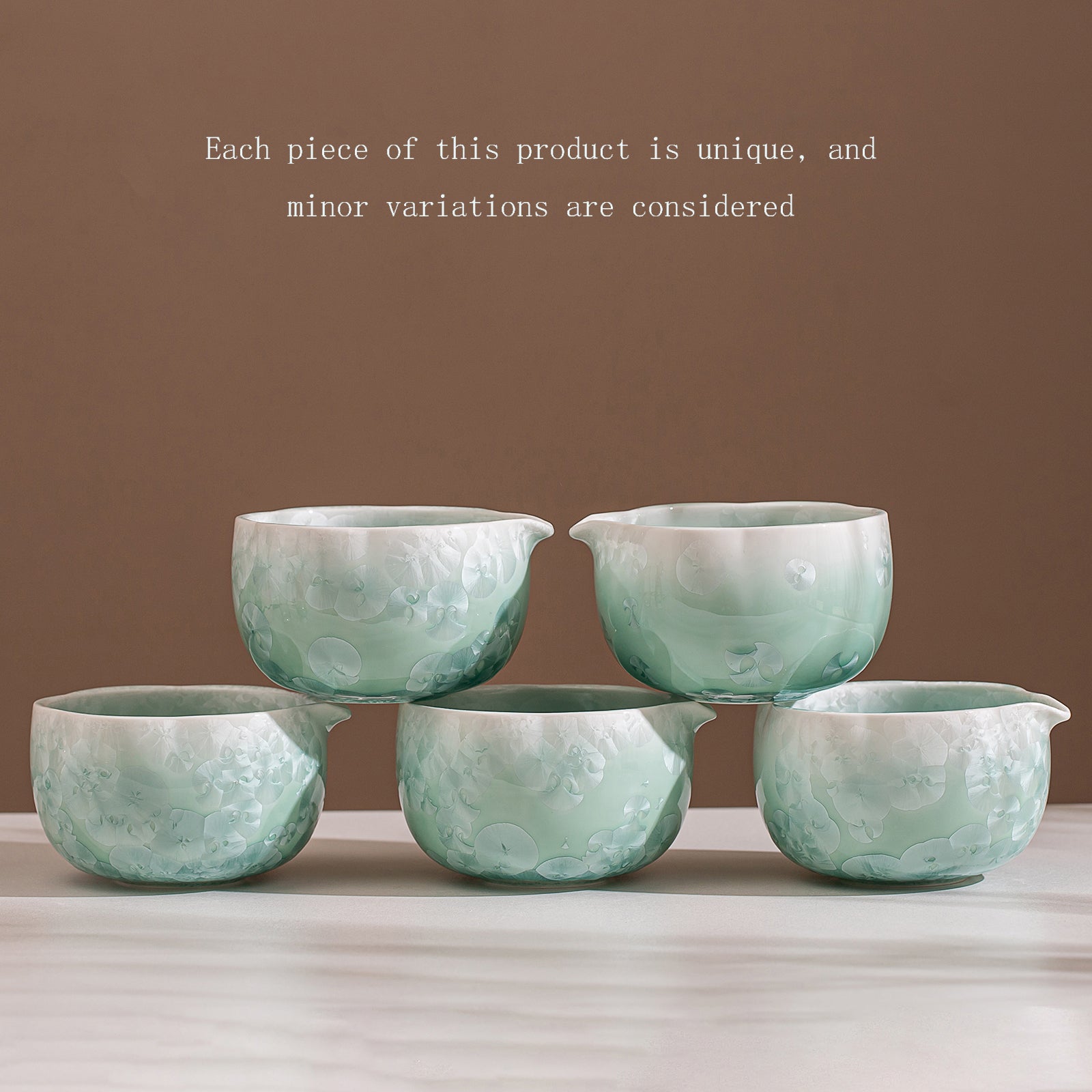 Matcha Bowl Set - Mint Green Crystalline Glaze:Matcha Whisk Set Included for Traditional Ceremony