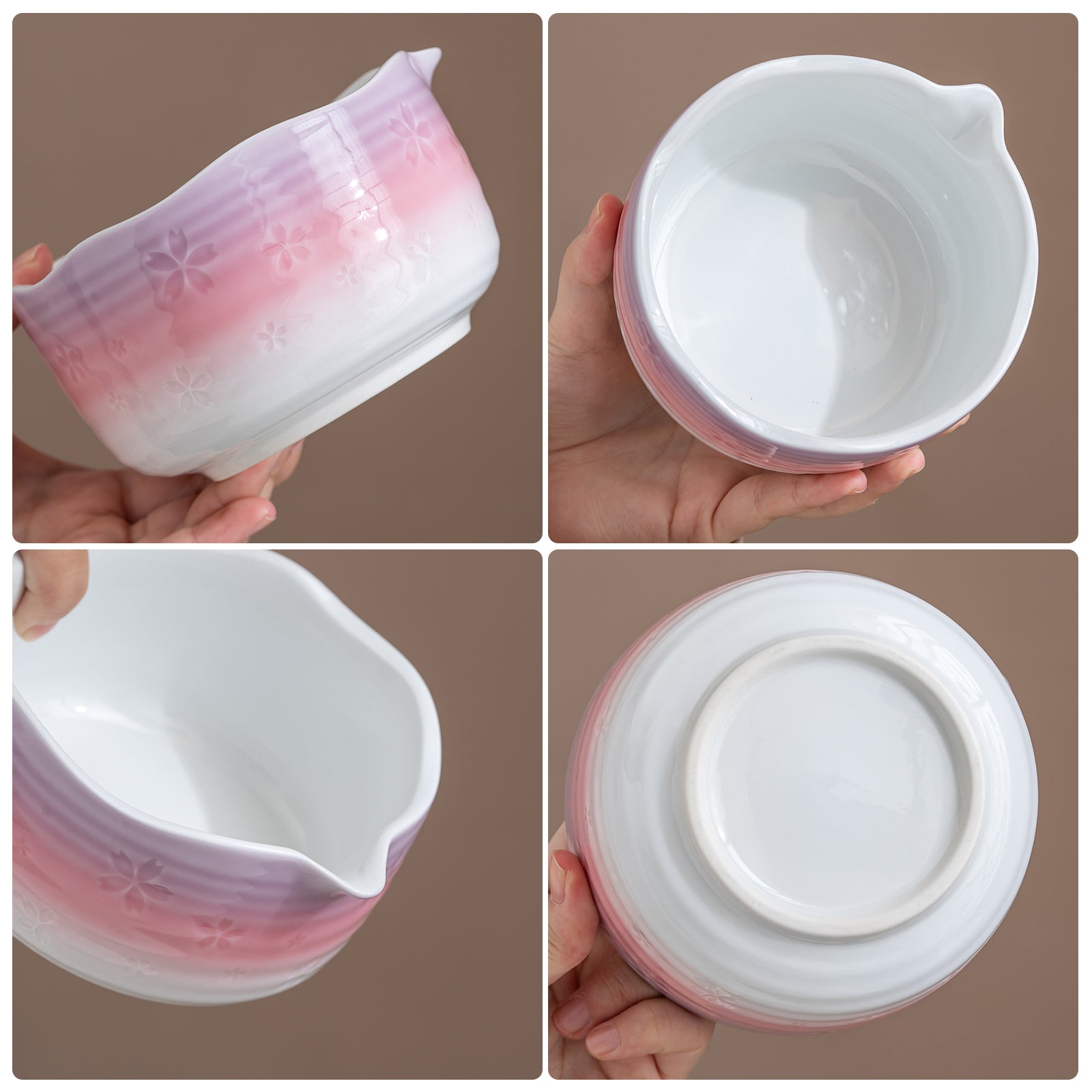 Purple Pink Cherry Blossom Matcha Tea Set