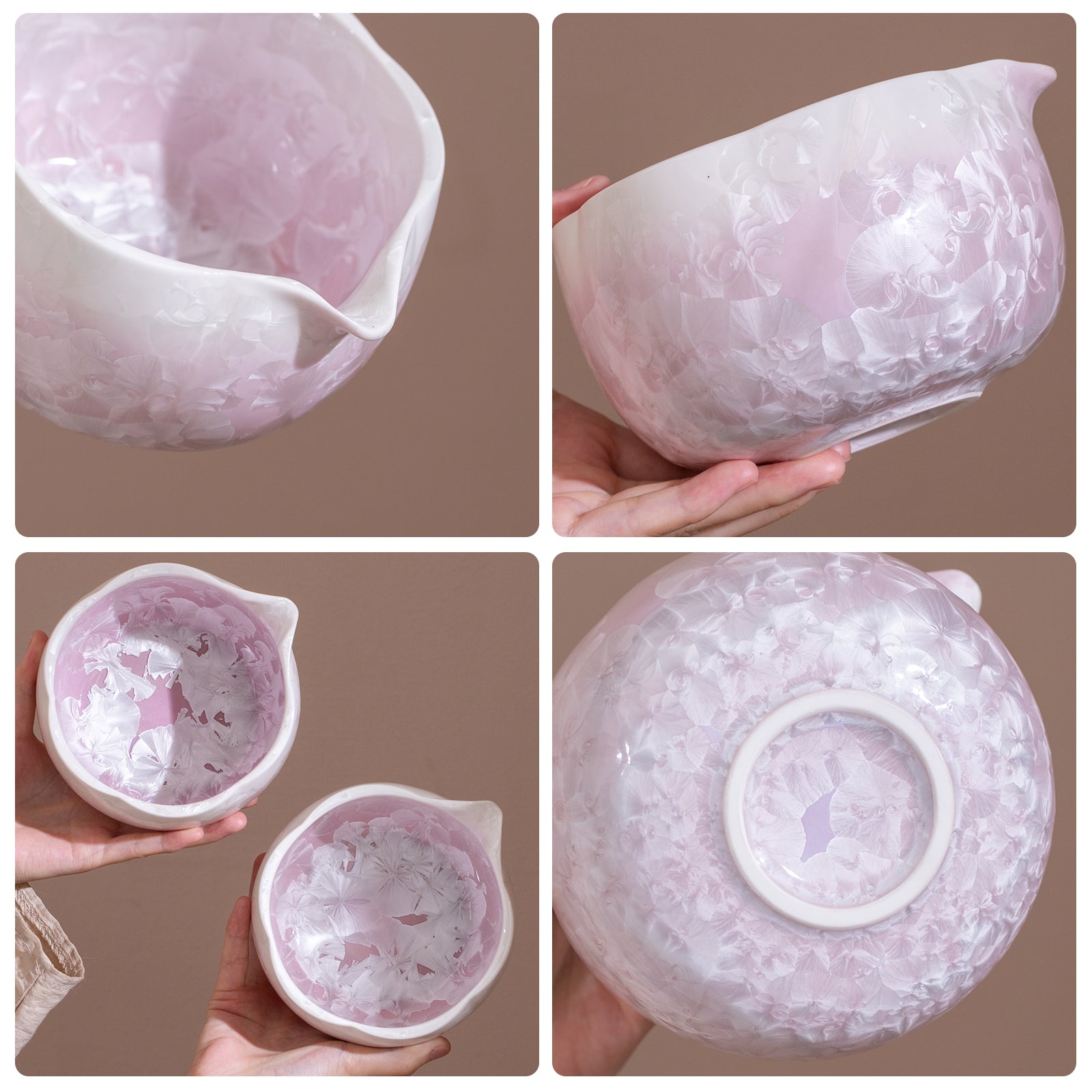 Matcha Bowl Set - Purple Crystalline Glaze： Matcha Whisk Set Included for Elegant Ceremony