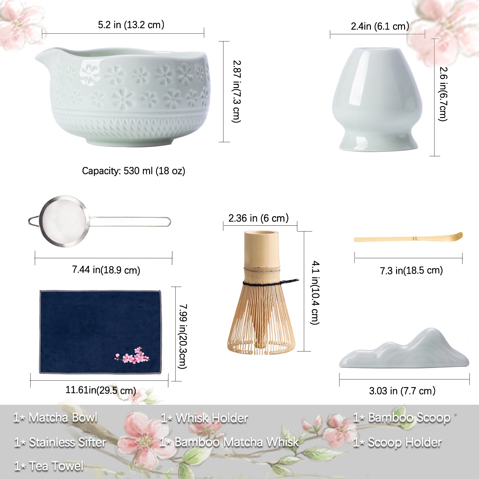 Mint Cherry Blossoms Matcha kit