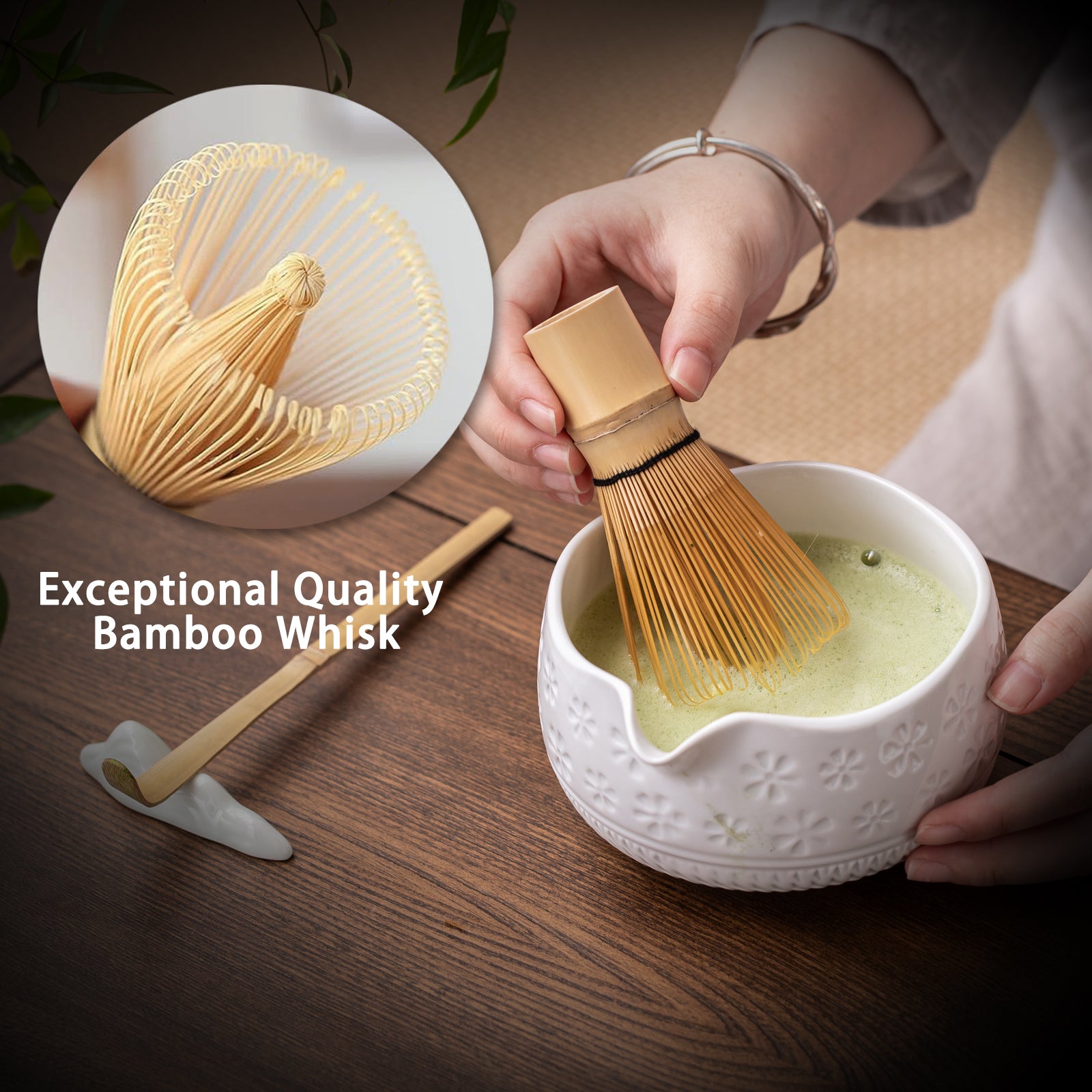 White Cherry Blossoms Matcha set