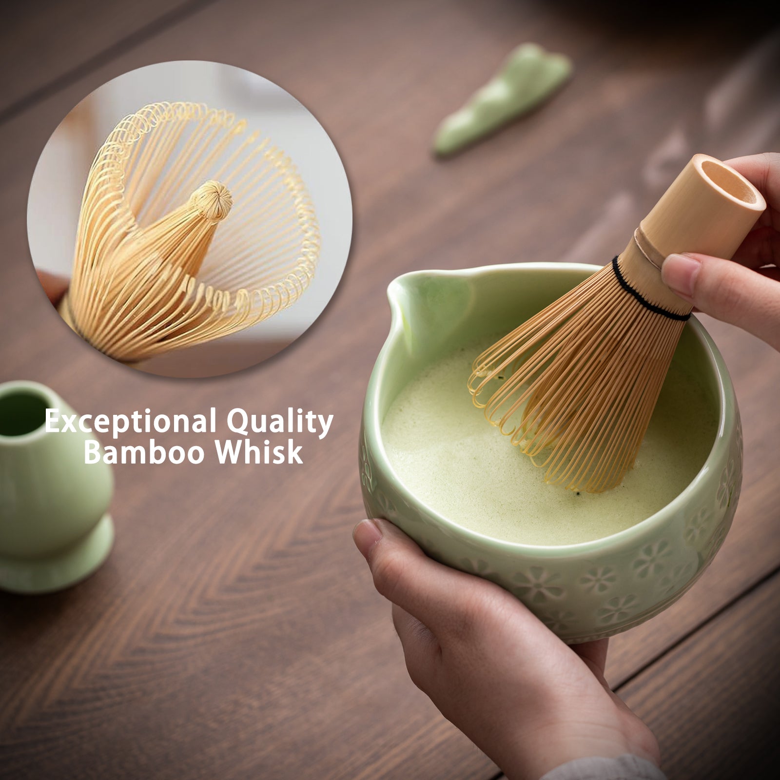 Green Cherry Blossoms Matcha Whisk Set