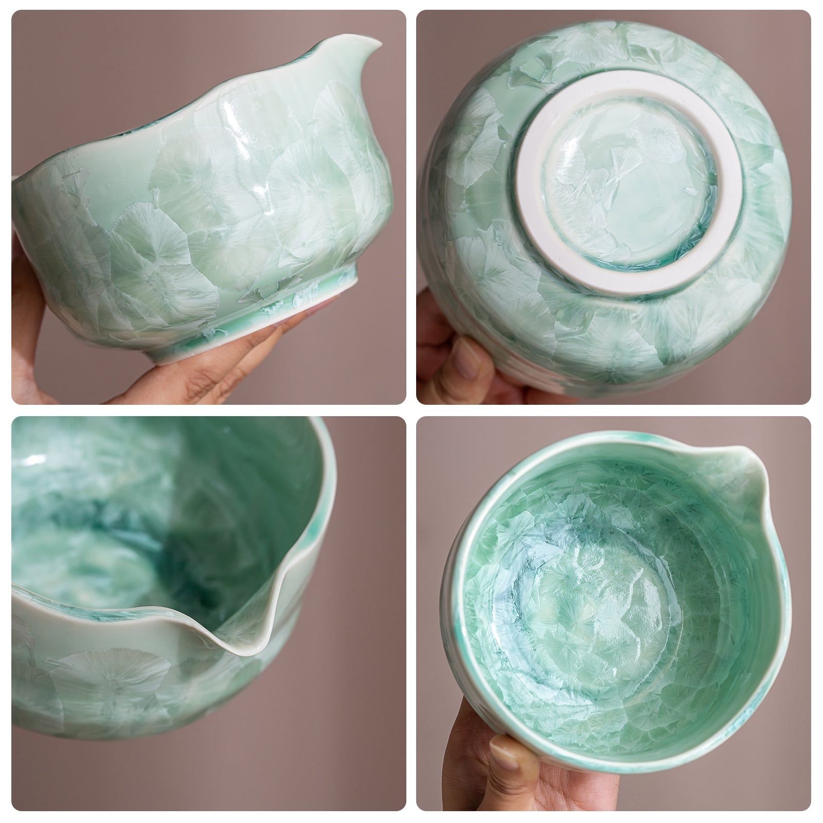 Green Crystalline Glaze Matcha bowl Set