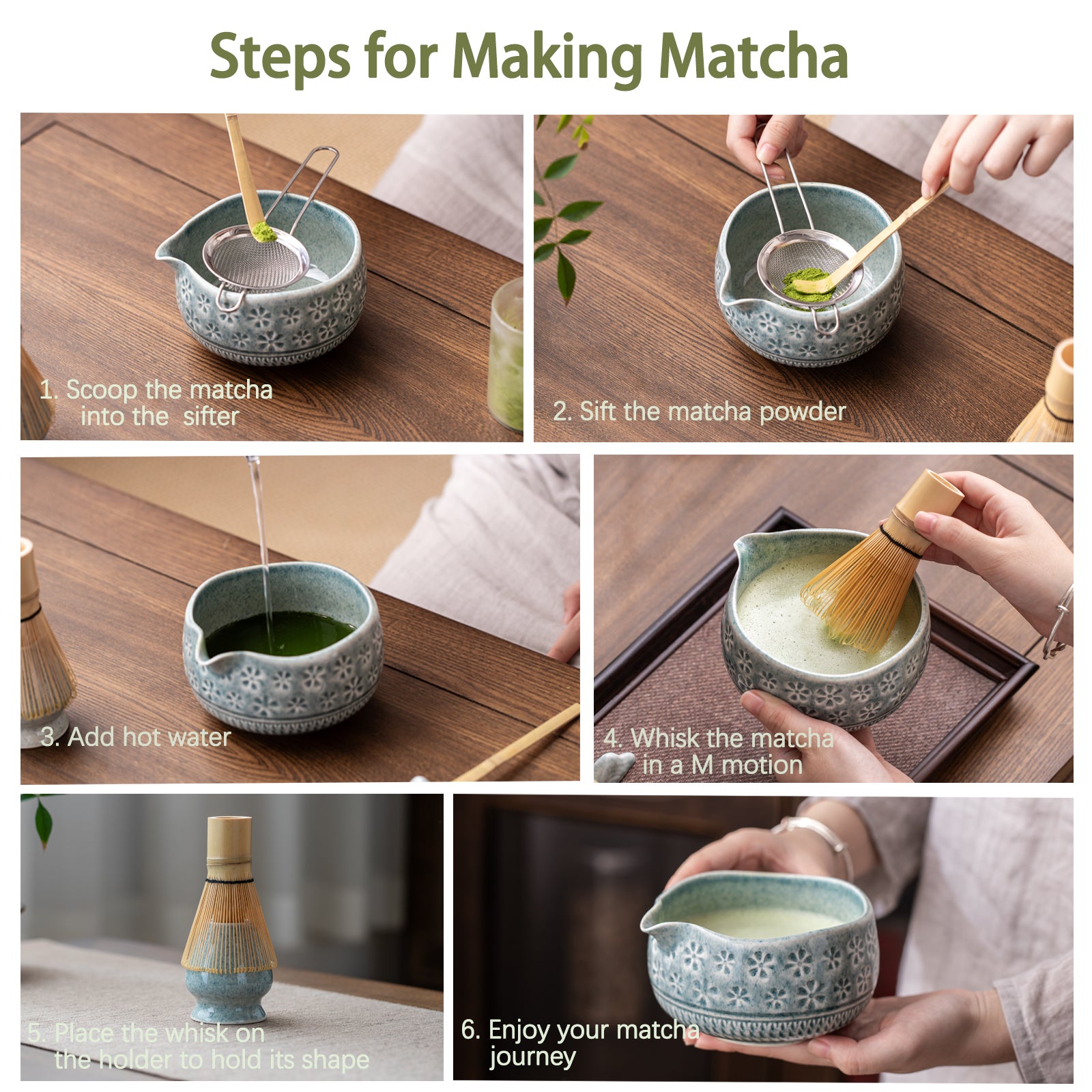 Blue Cherry Blossoms Matcha Set