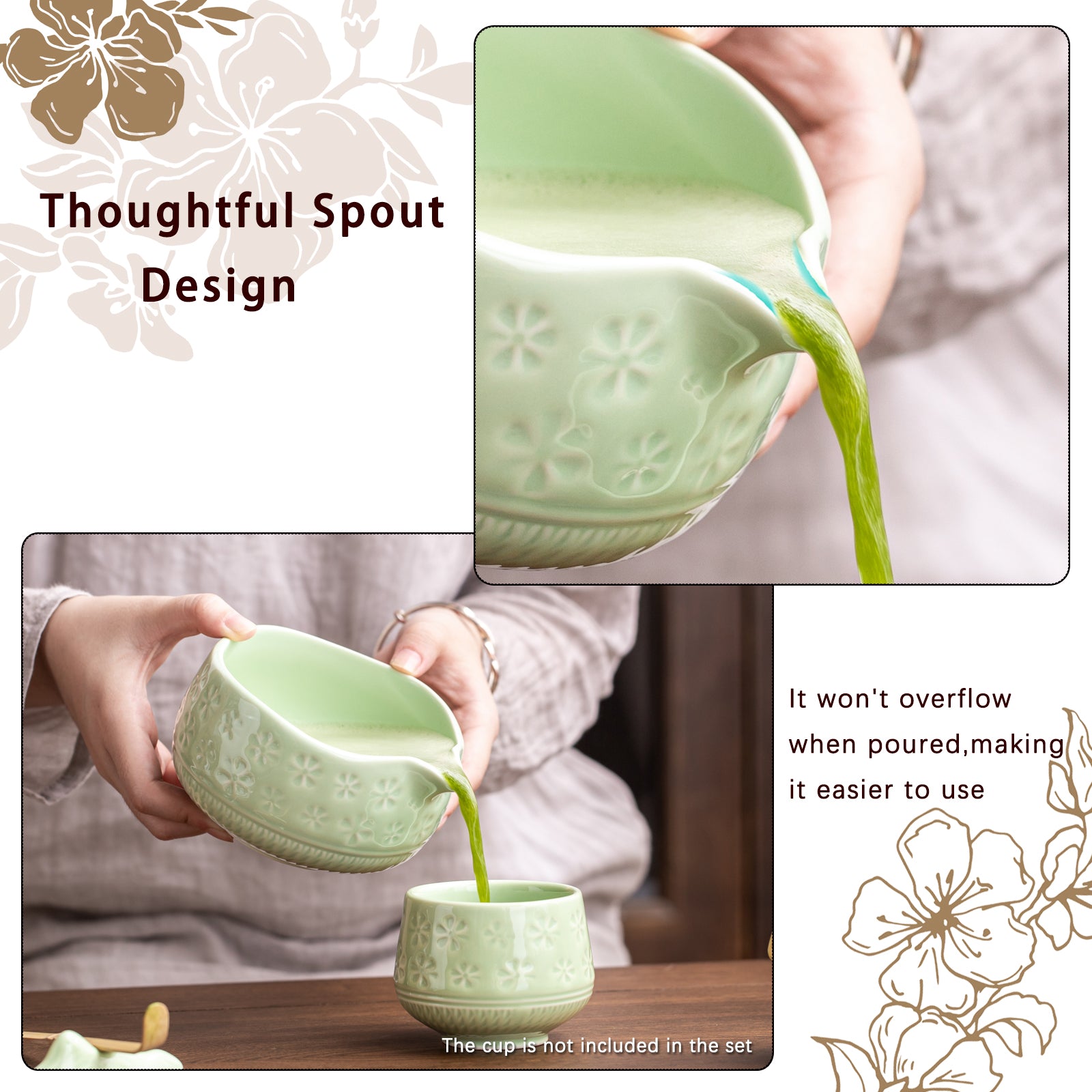 Green Cherry Blossoms Matcha Whisk Set