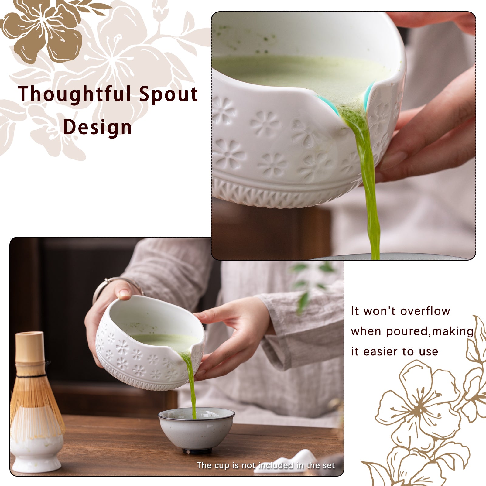 White Cherry Blossoms Matcha set