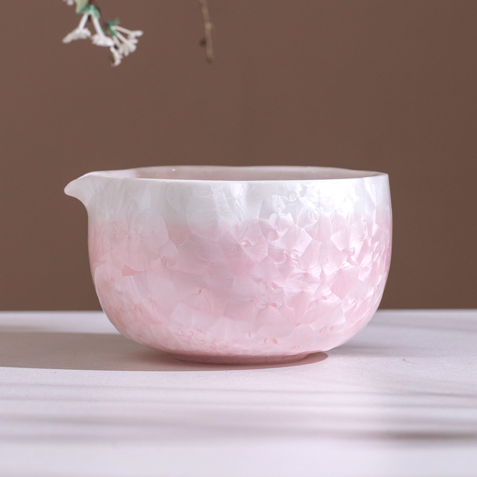 Matcha Bowl Set - Pink Crystalline Glaze Design:Complete Matcha Kit for Elegant Ceremony