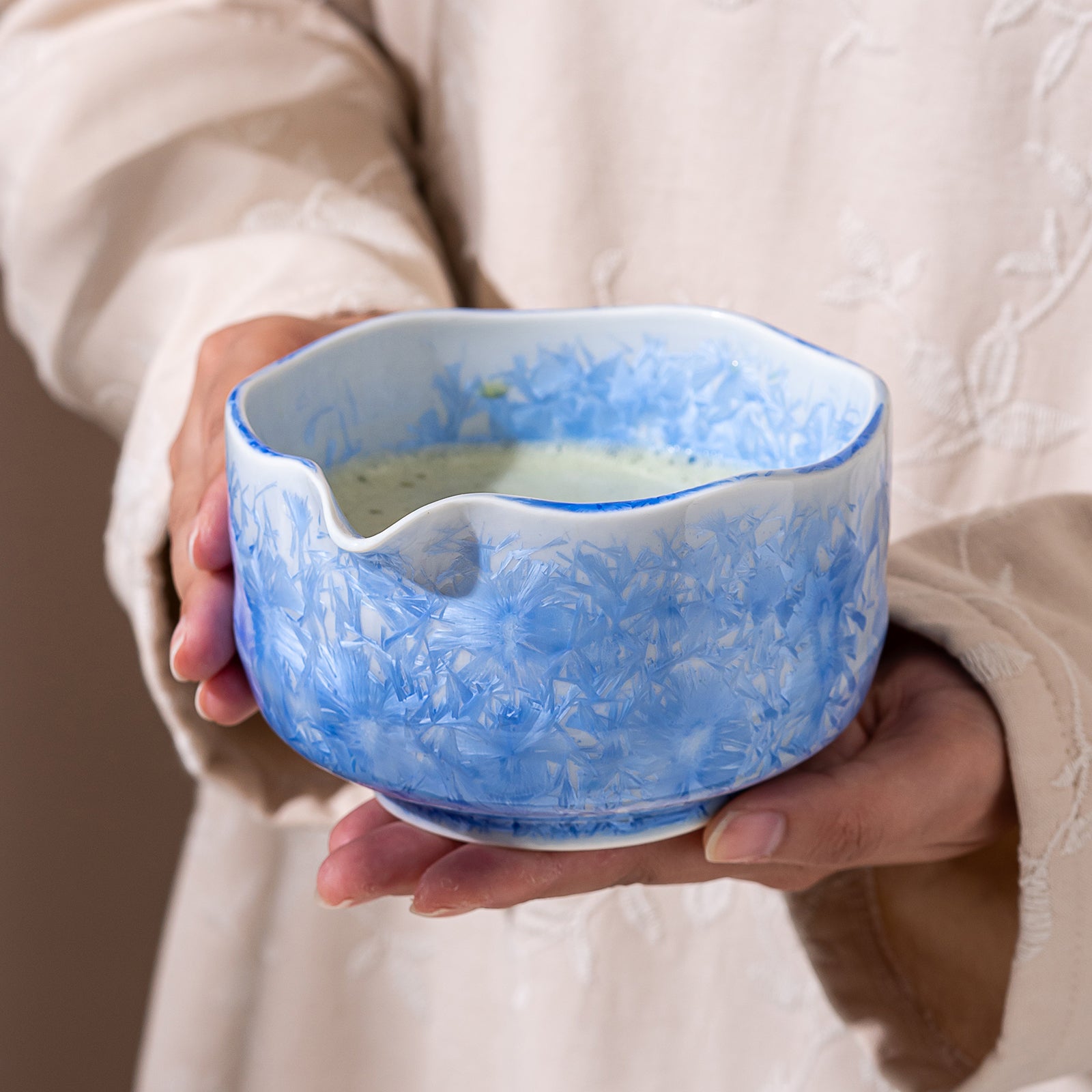 Blue Crystalline Glaze Matcha bowl Set
