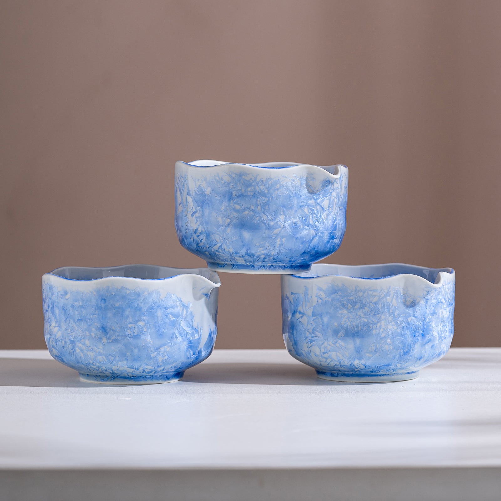 Blue Crystalline Glaze Matcha bowl Set