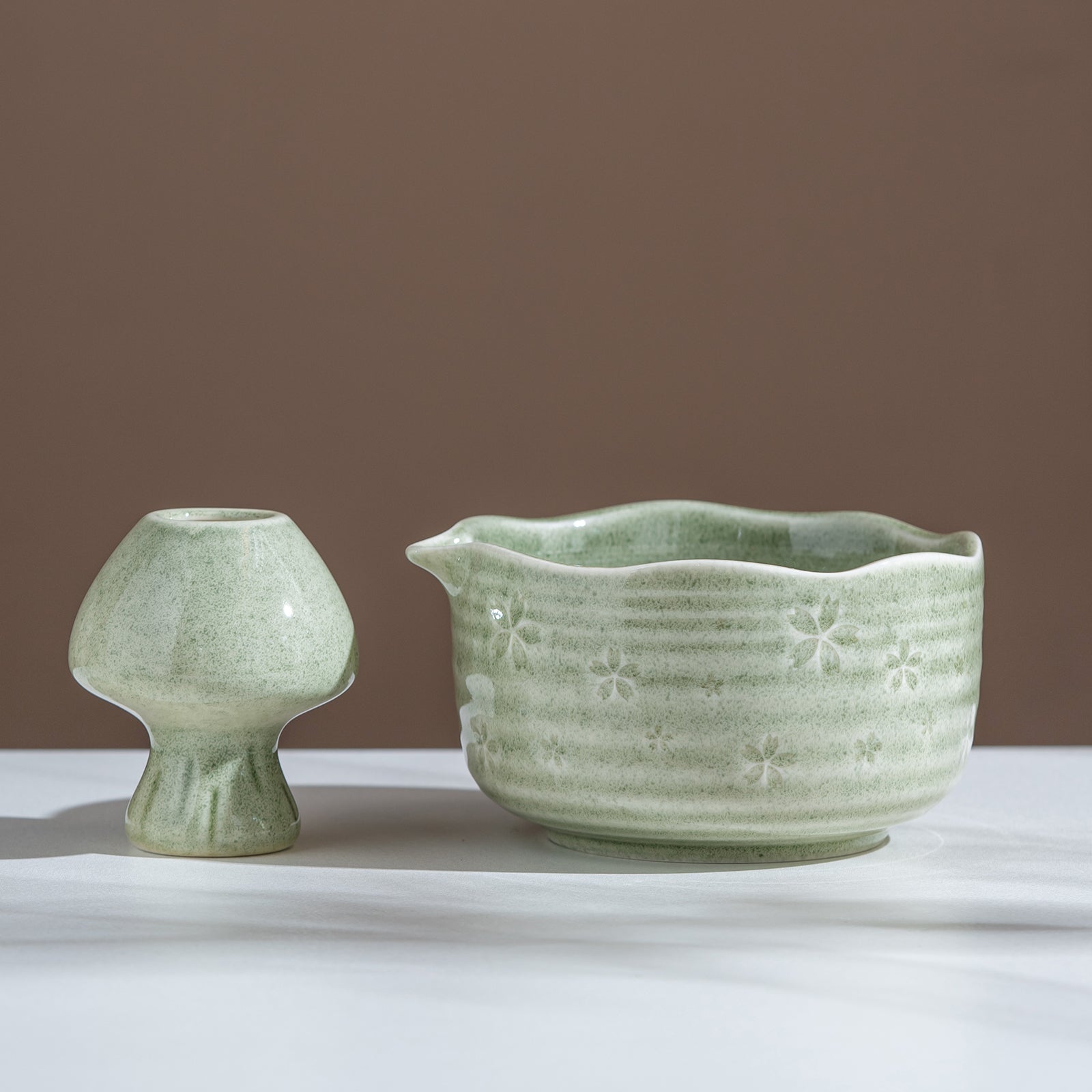 Matcha Set Green Ceramic Matcha Bowl Whisk Strainer Spoon