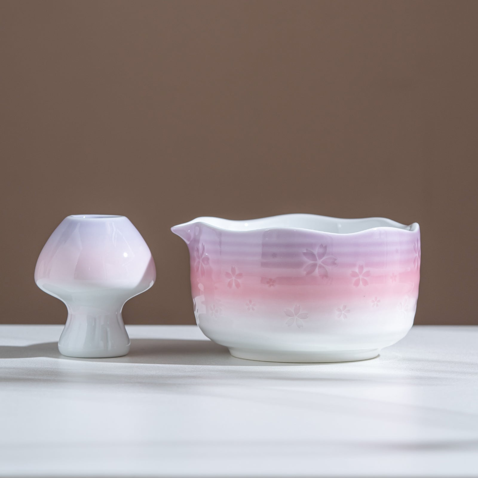 Purple Pink Cherry Blossom Matcha Tea Set