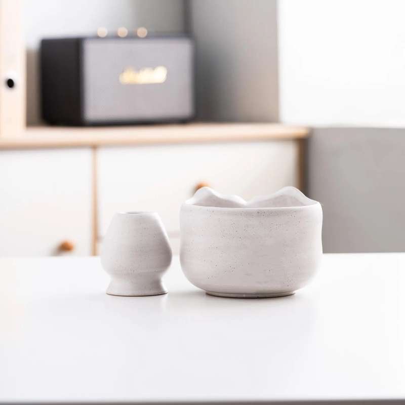 Marble Bear Ceramic Matcha Bowl Set