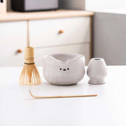 Marble Bear Ceramic Matcha Bowl Set