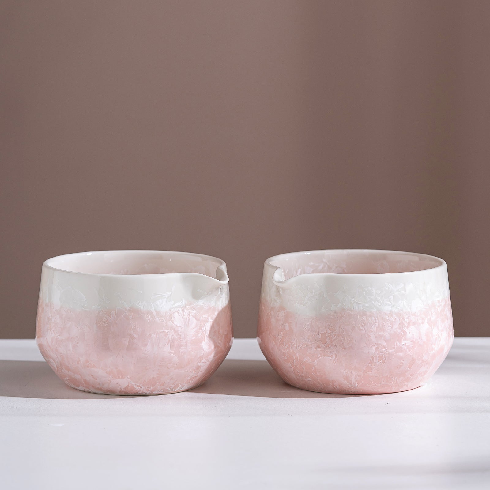 Pink Crystalline Glaze Matcha Bowl Set