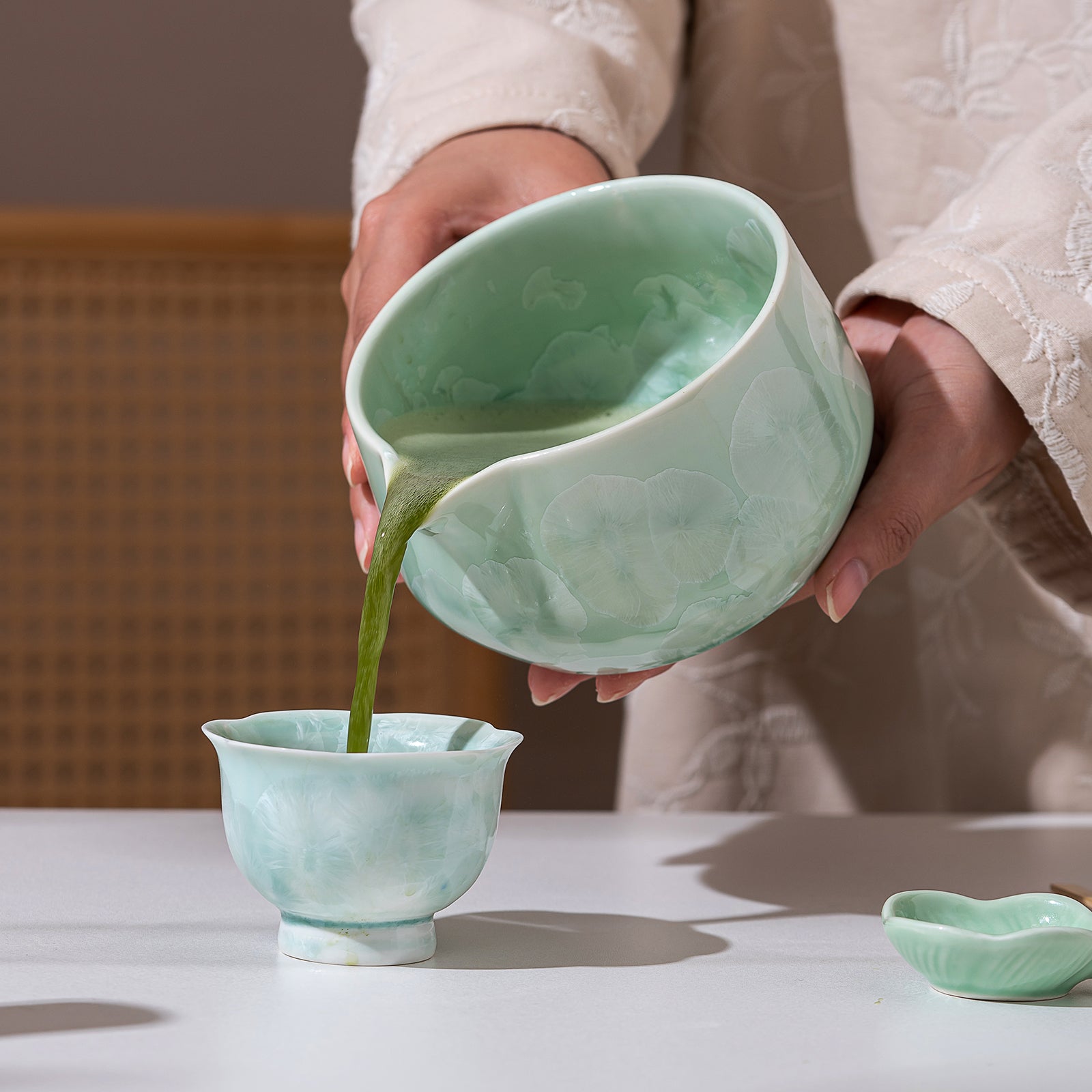 Green Crystalline Glaze Matcha  Set