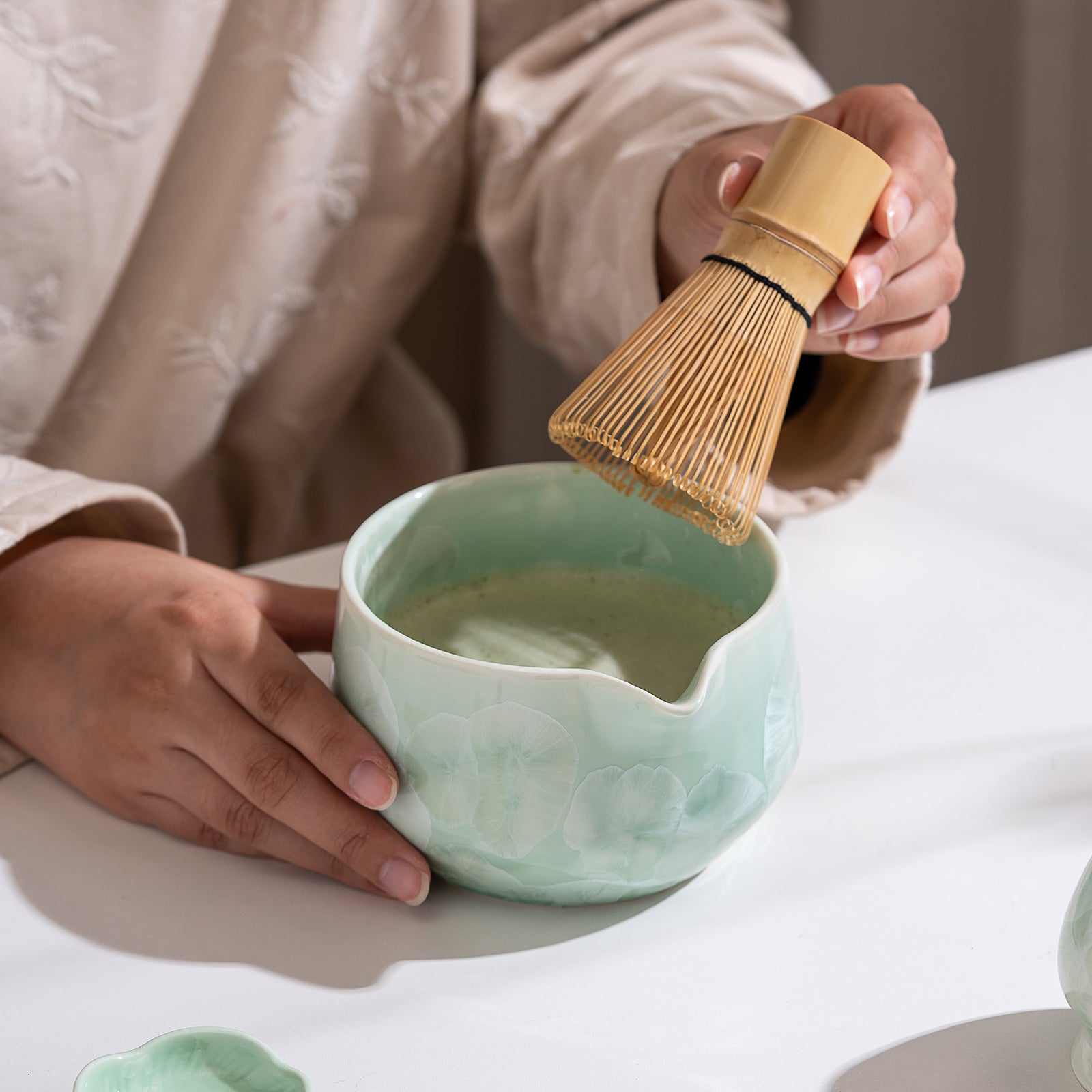 Green Crystalline Glaze Matcha  Set