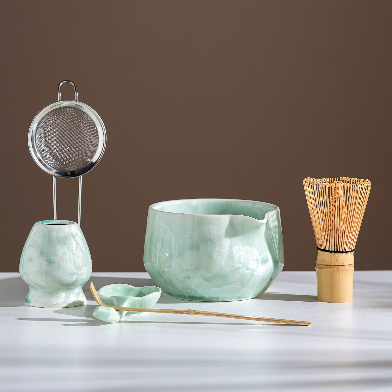 Green Crystalline Glaze Matcha  Set