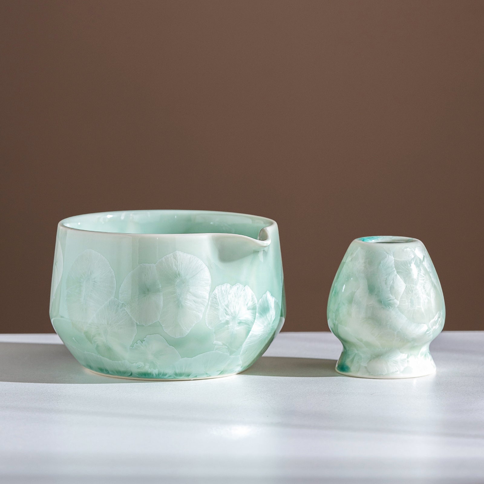 Green Crystalline Glaze Matcha  Set