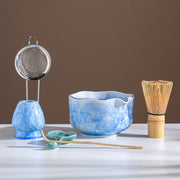 Blue Crystalline Glaze Matcha bowl Set