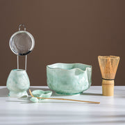 Green Crystalline Glaze Matcha bowl Set