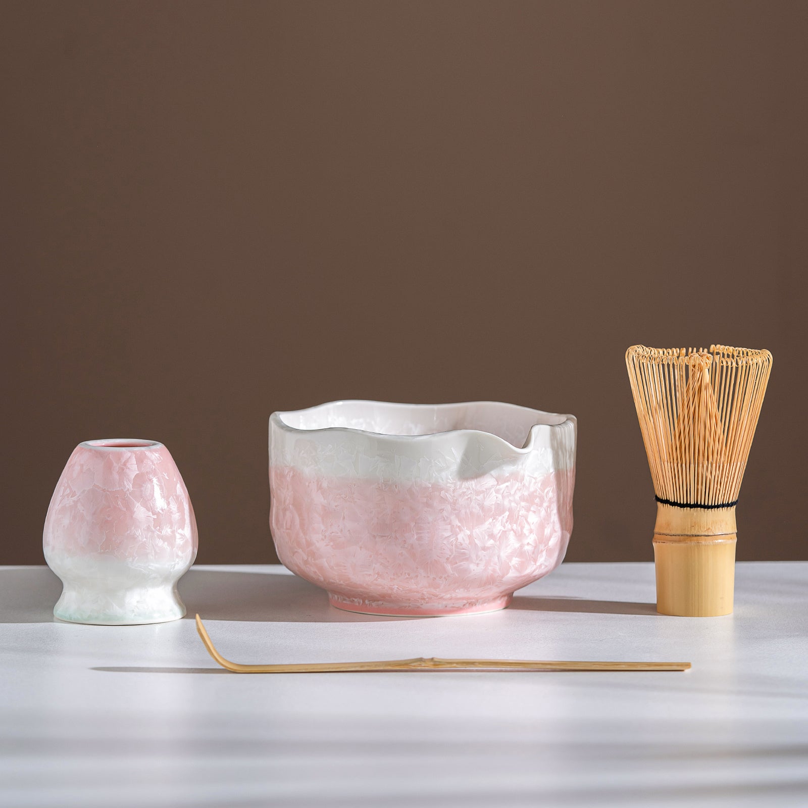 Pink Crystalline Glaze Matcha bowl Set