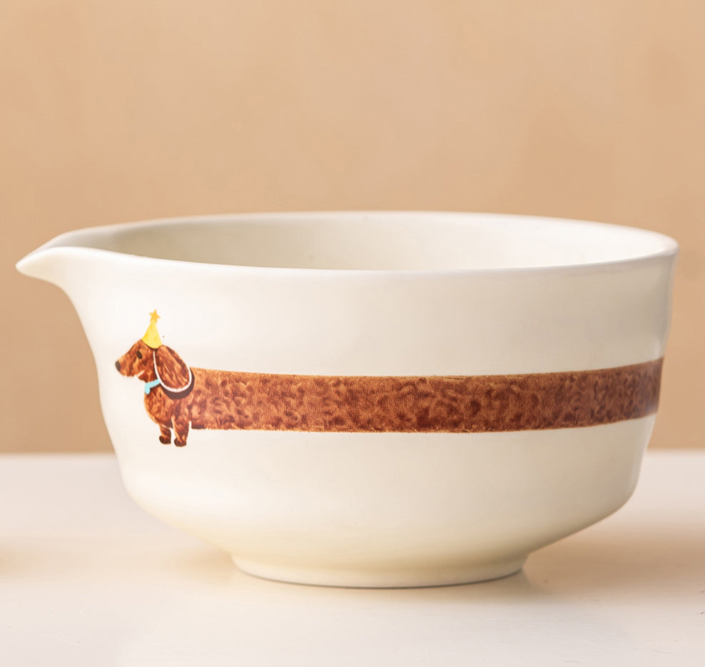 Matcha Bowl Set Dachshund Japanese Tea Set with Whisk Strainer and Scoop Gift for Dog and Tea Lovers