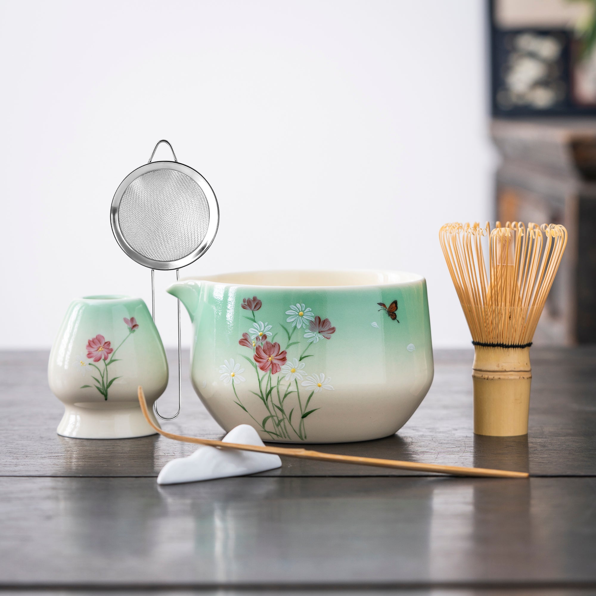 Hand-painted Floral Matcha Kit