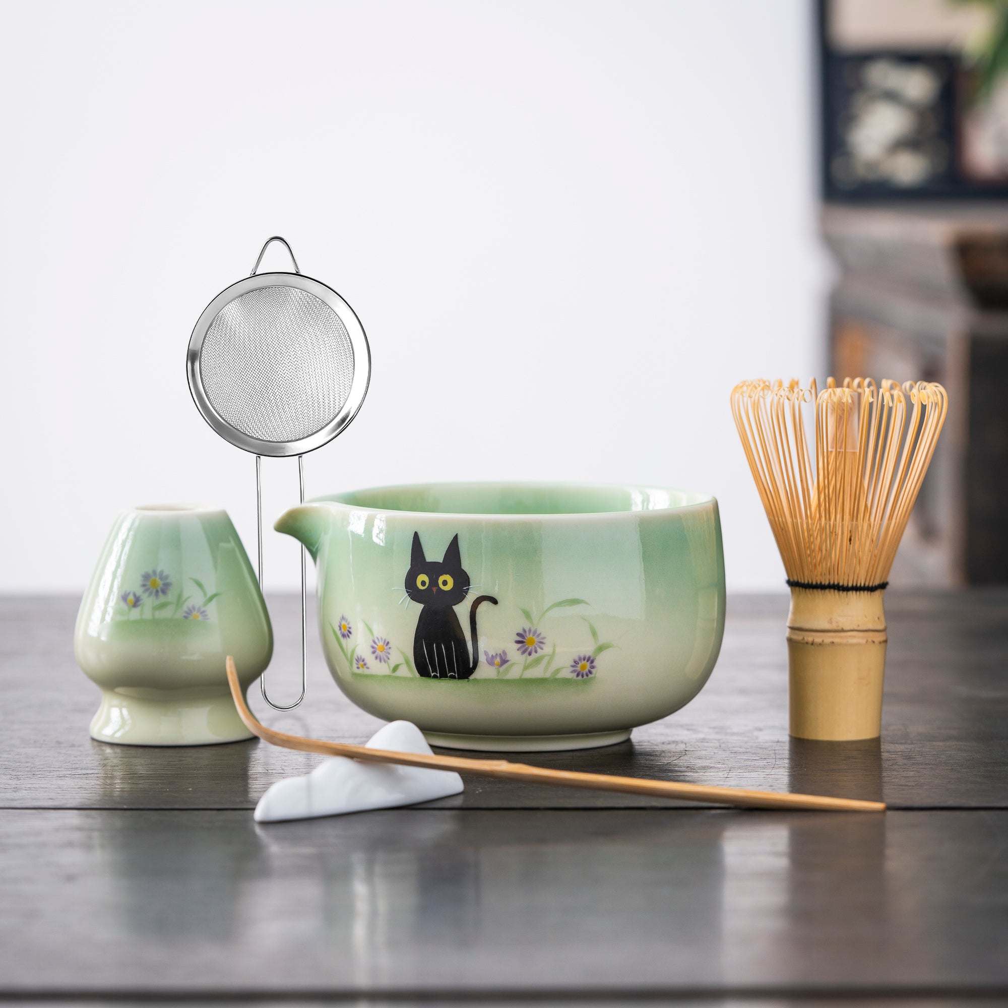 Cat - Themed Hand - painted Matcha Kit