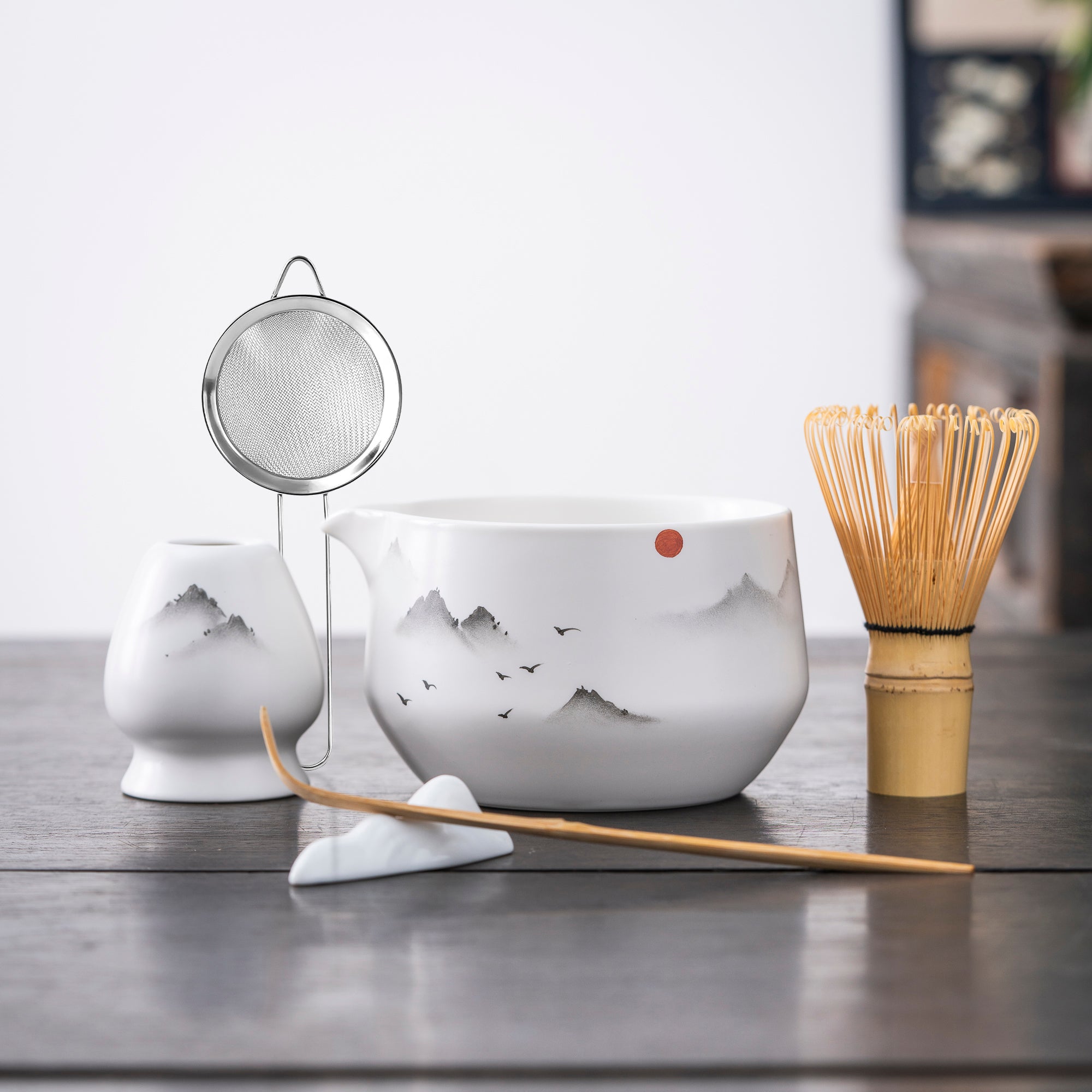Ink Art Hand - painted Matcha Set