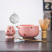 Hand - painted Strawberry Pink Matcha Kit