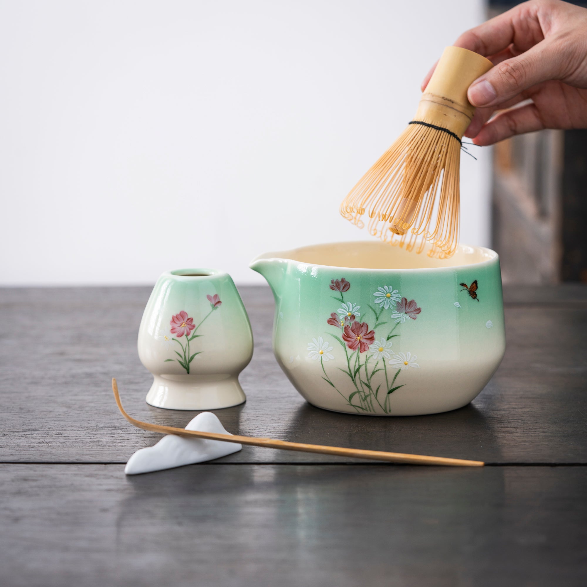 Hand-painted Floral Matcha Kit