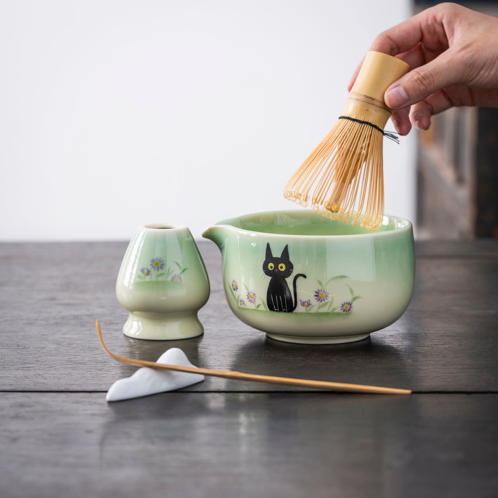 Cat - Themed Hand - painted Matcha Kit