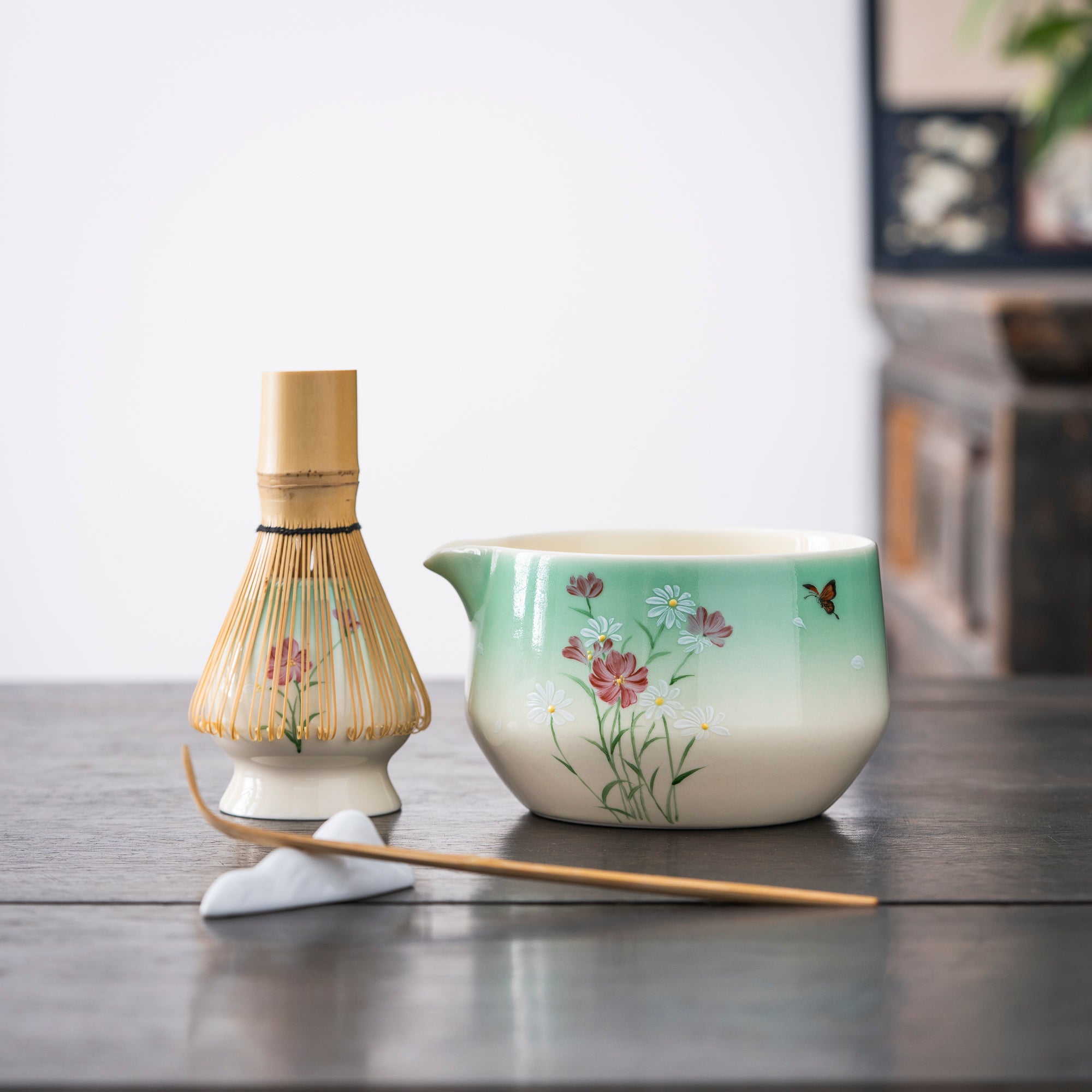 Hand-painted Floral Matcha Kit