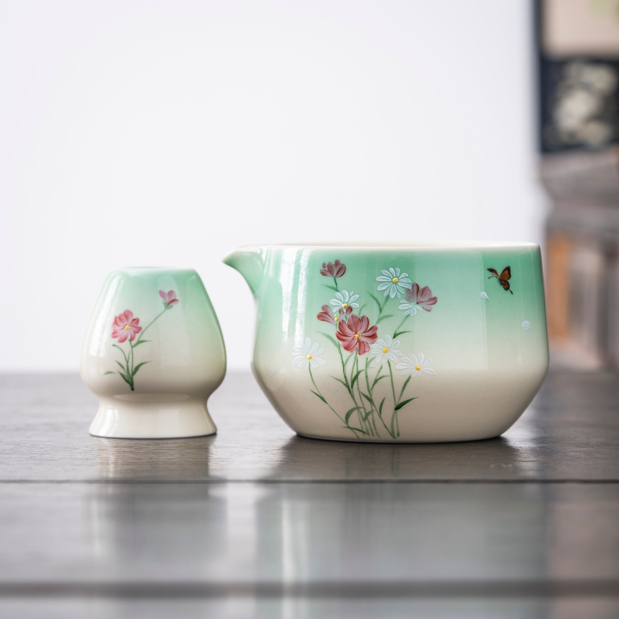 Hand-painted Floral Matcha Kit