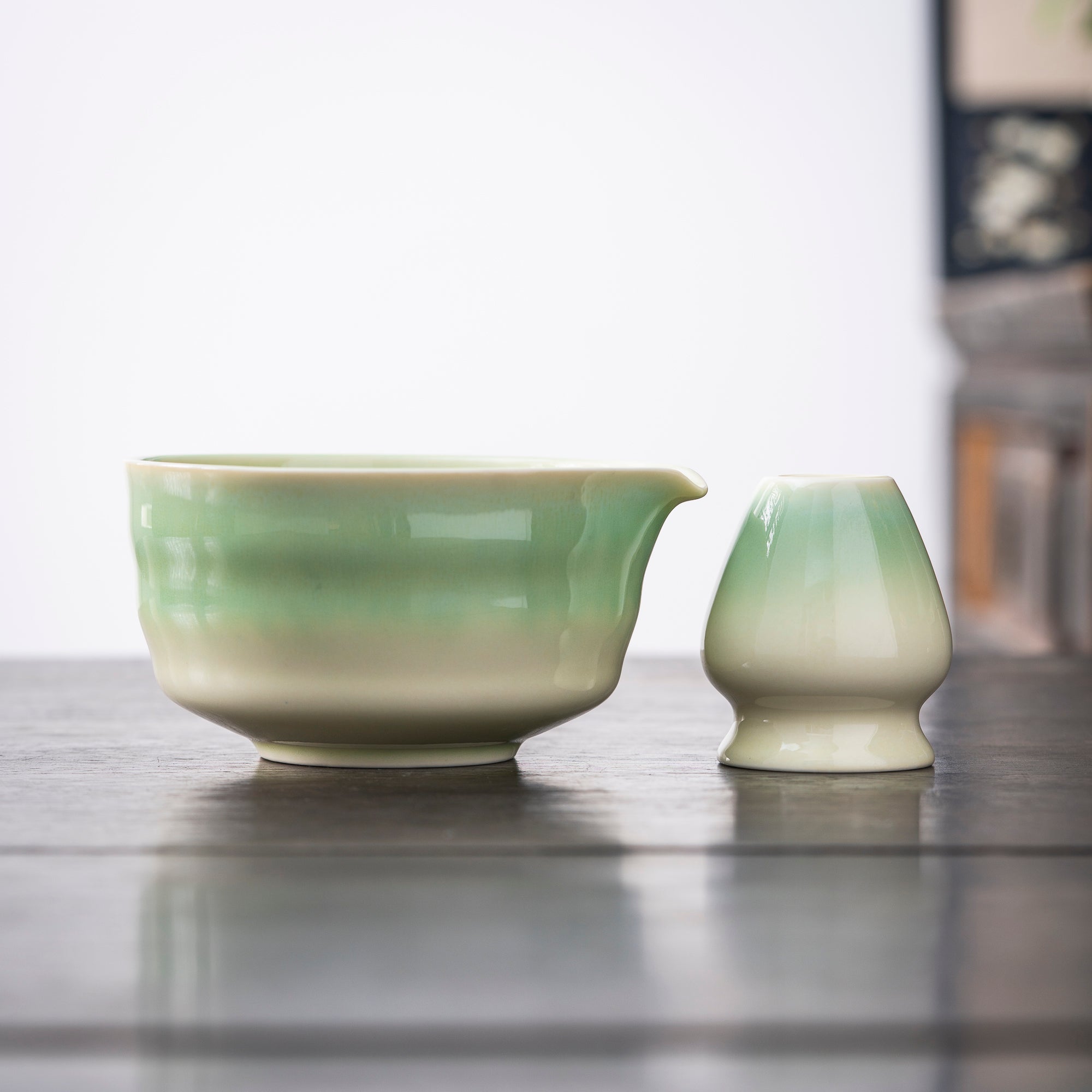 Hand-painted Black Cat & Daisy Matcha Set