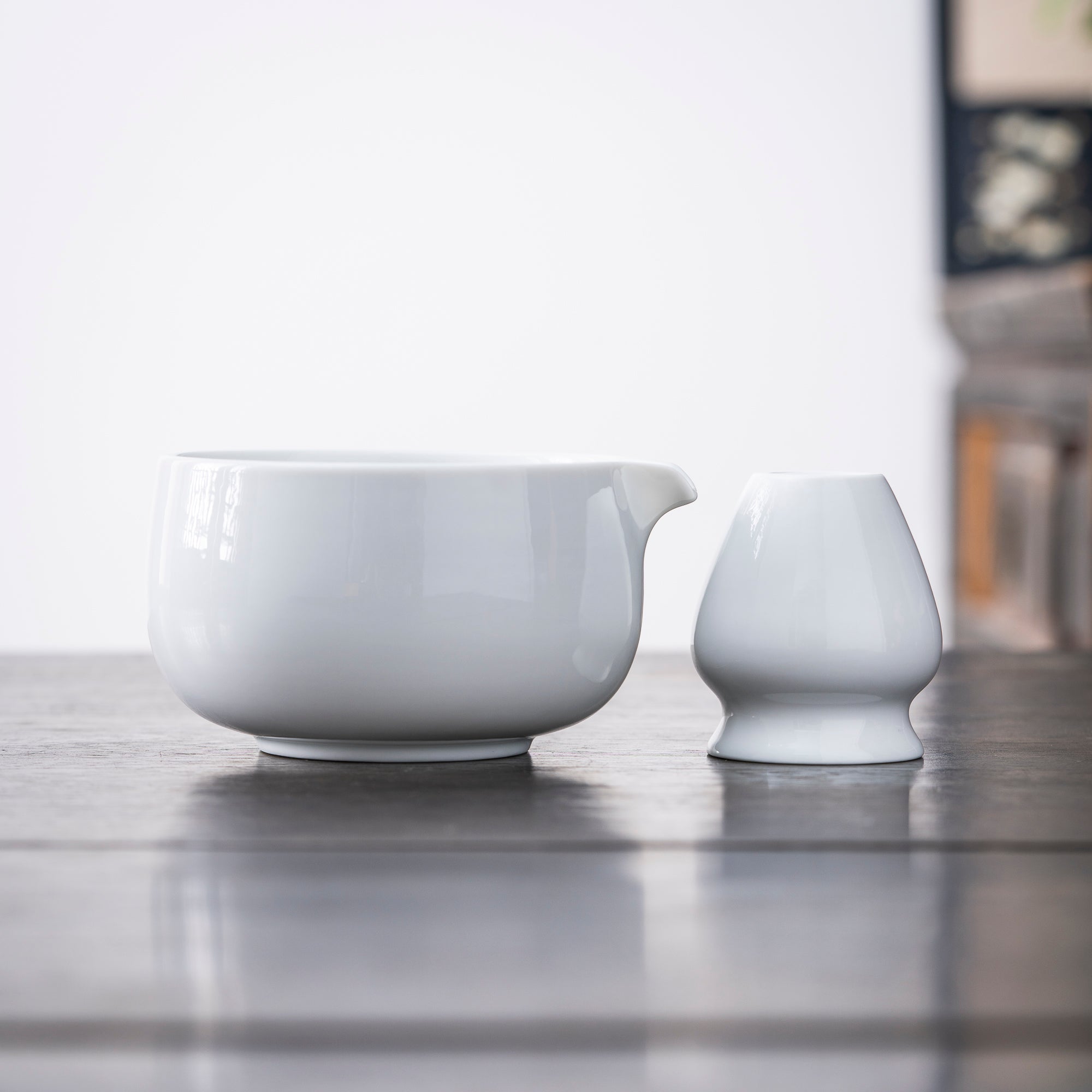Hand - Painted Lotus & Dragonfly Matcha Set