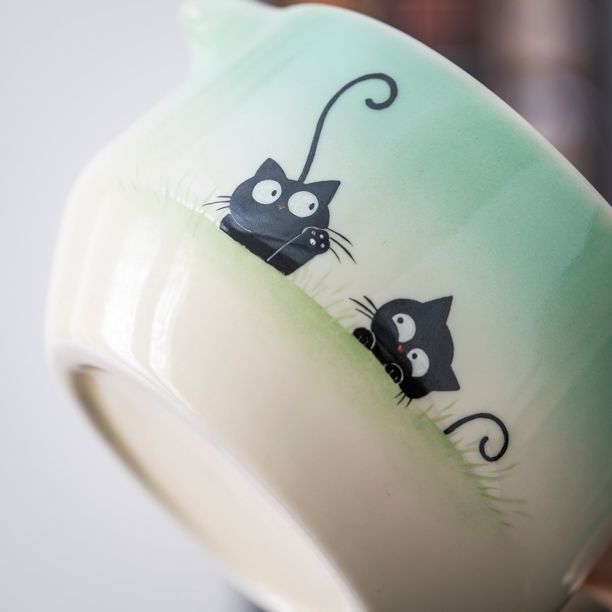 Hand-painted Black Cat Matcha Whisk Set