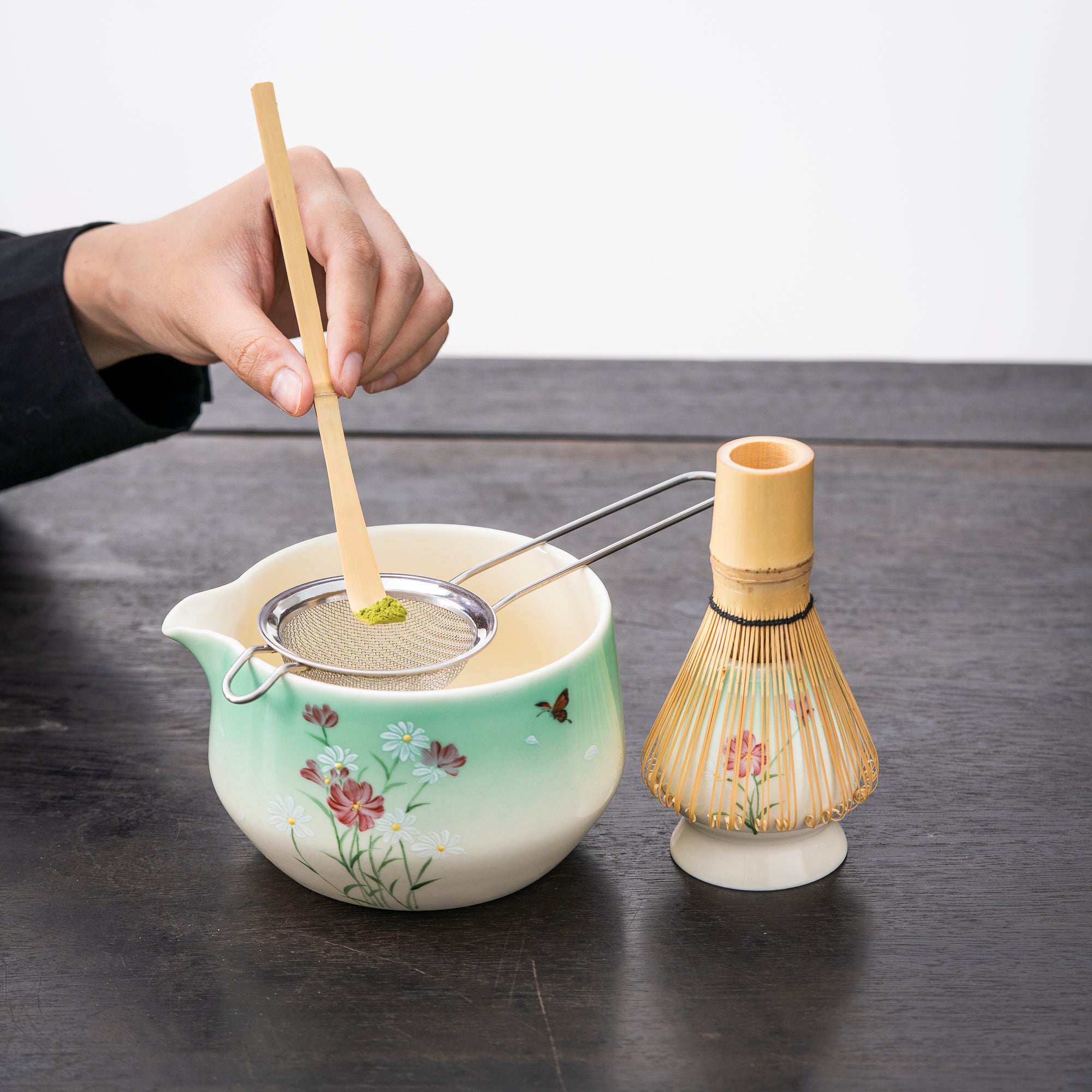 Hand-painted Floral Matcha Kit