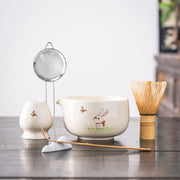 Hand - painted Bunny & Butterfly Matcha Kit