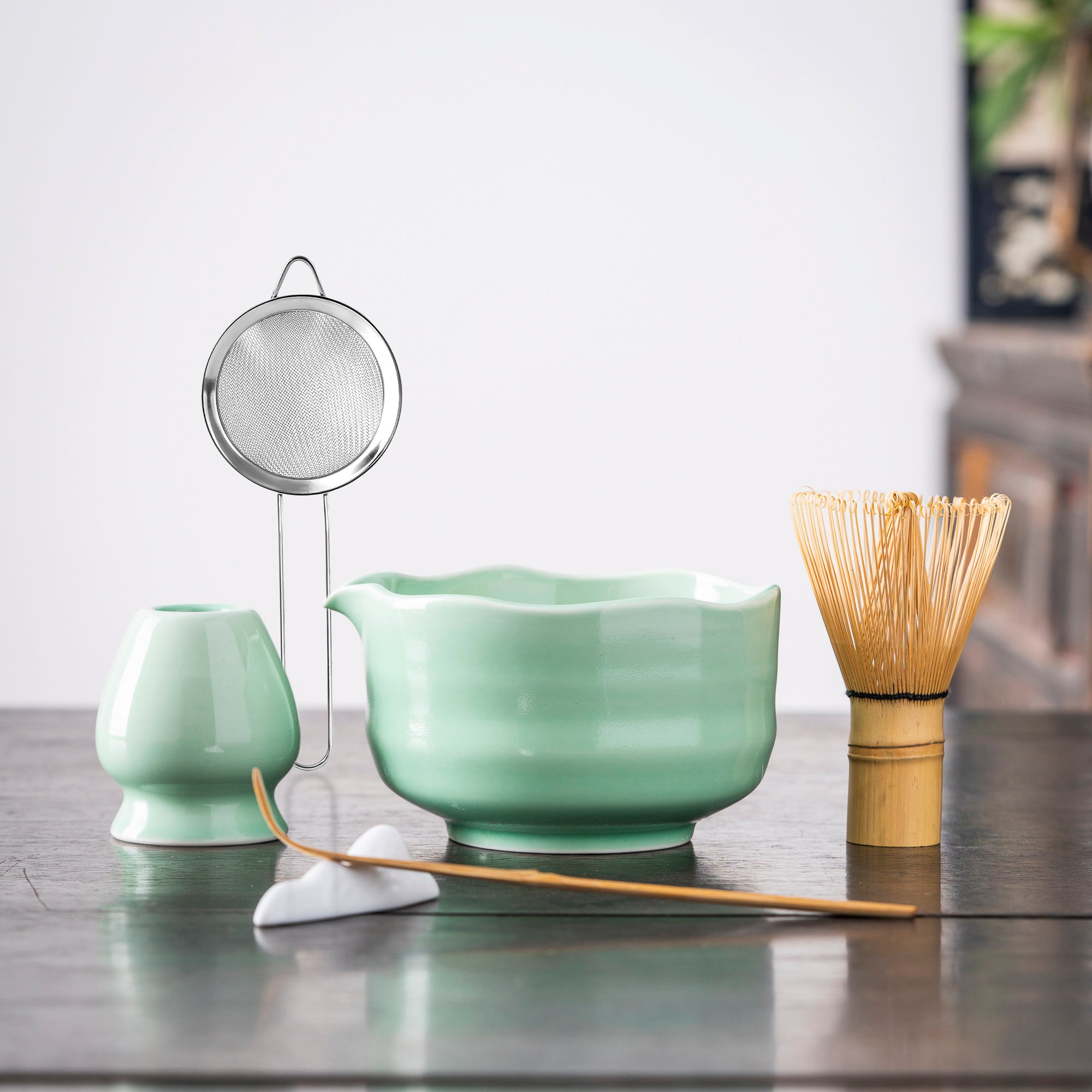 Minimalist Light Green Celadon Matcha Kit