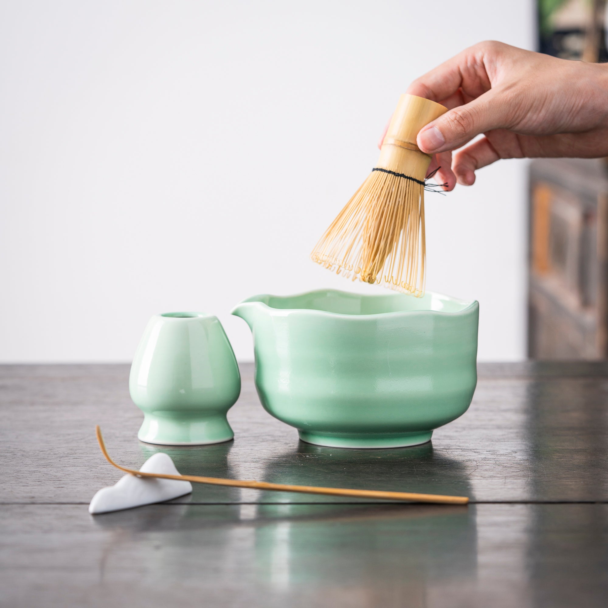 Minimalist Light Green Celadon Matcha Kit