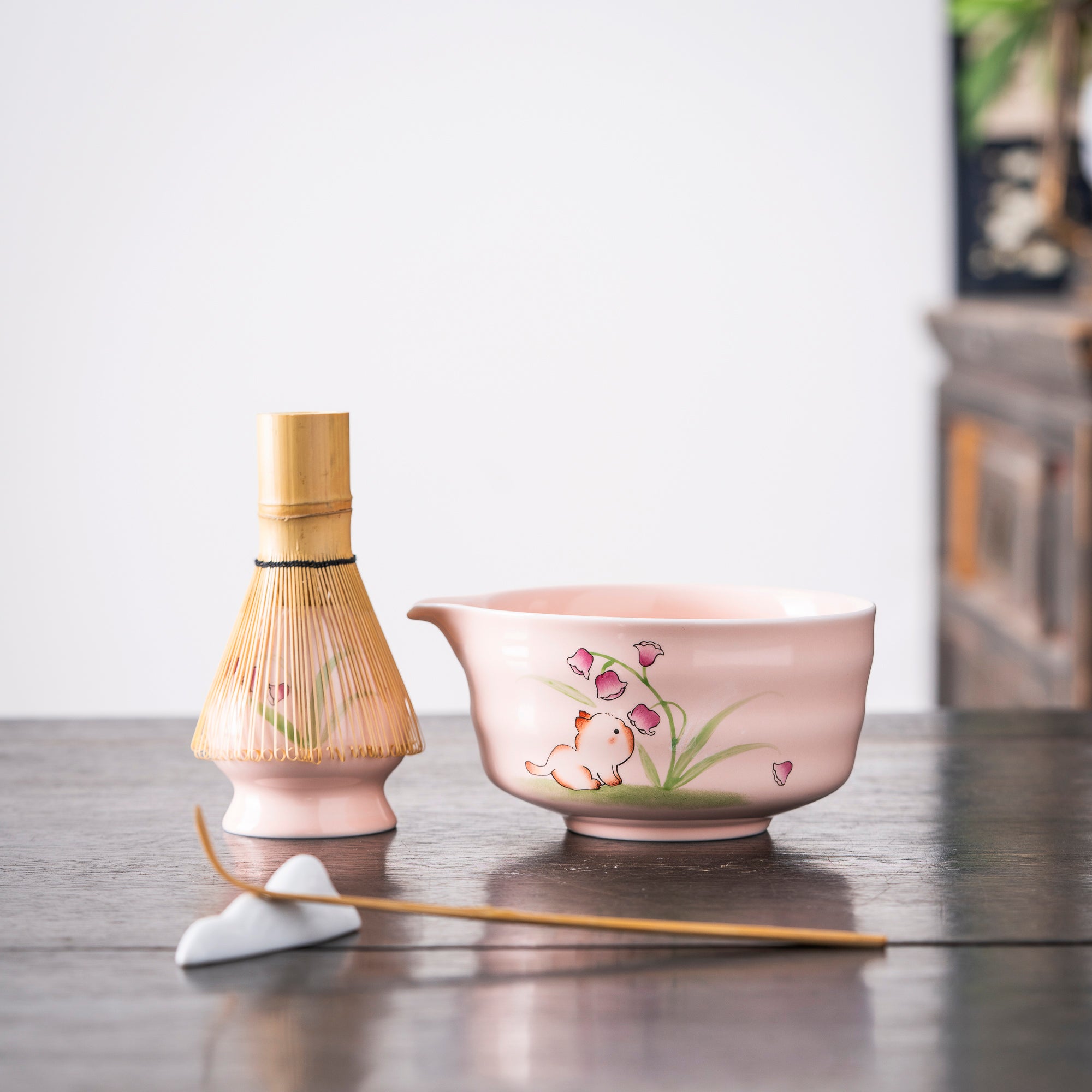 Cute Cat - Themed Pink Matcha Set