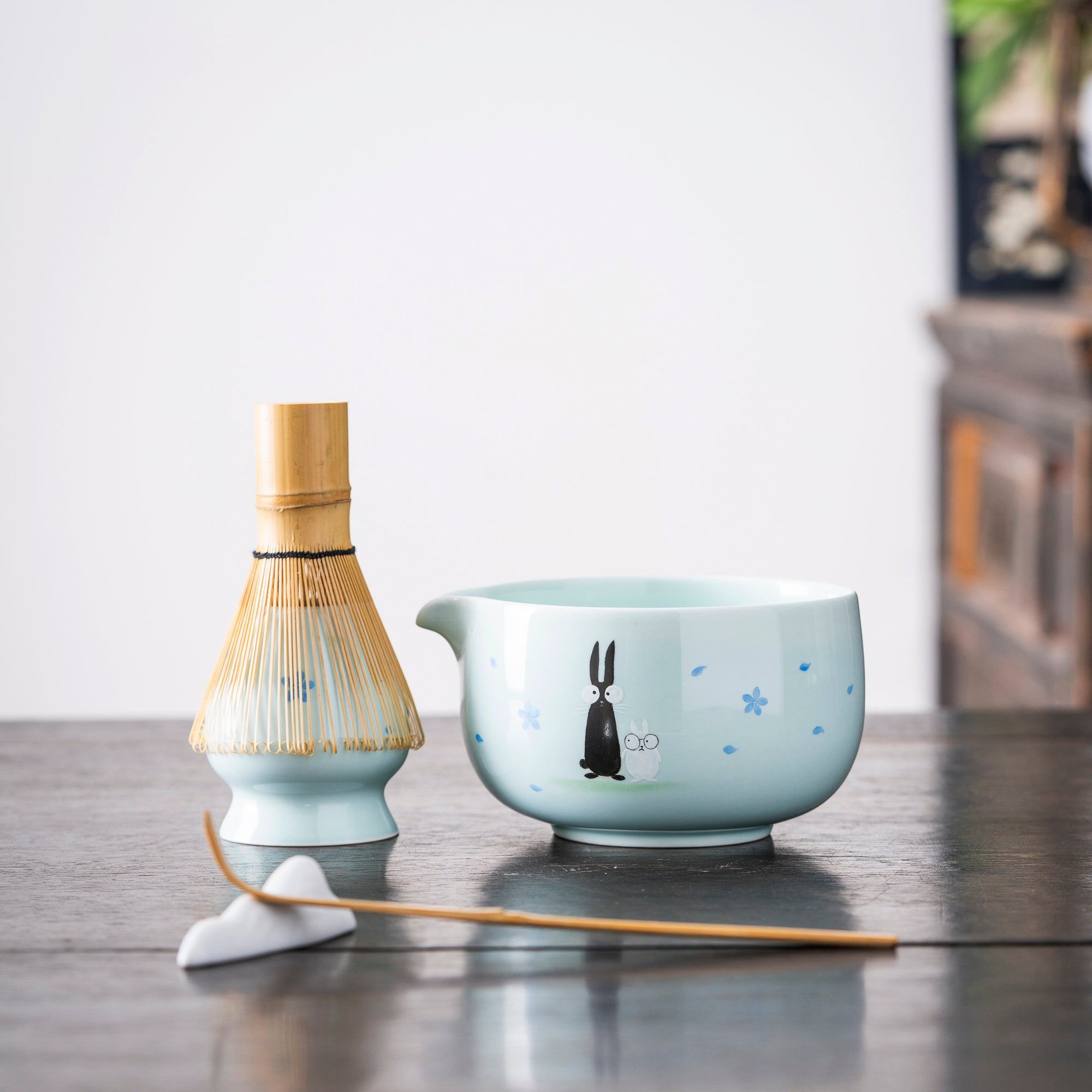 Hand - drawn Bunny & Flower Matcha Set